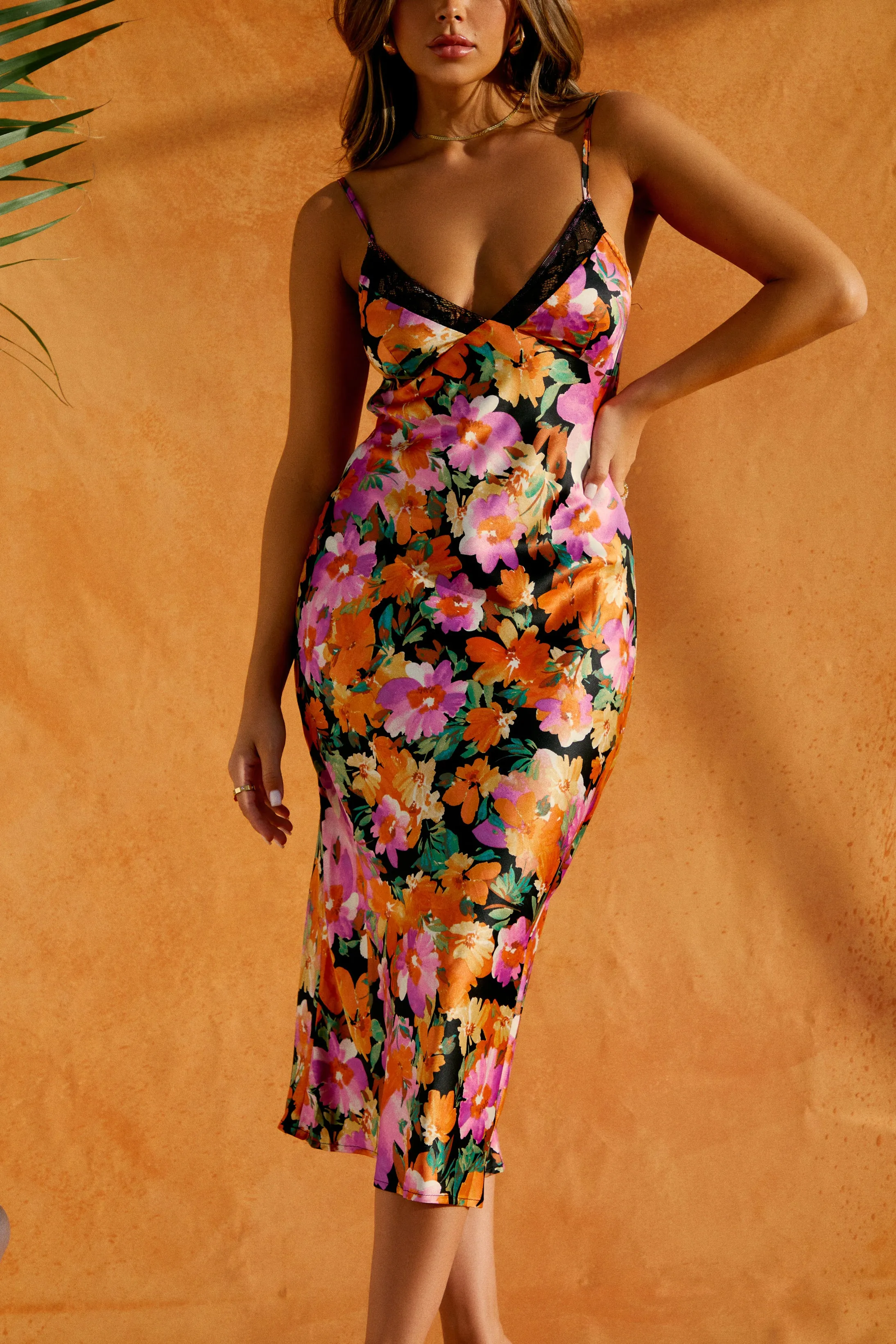 Mirelia Midi Satin Dress - Black sold by Miss Lola