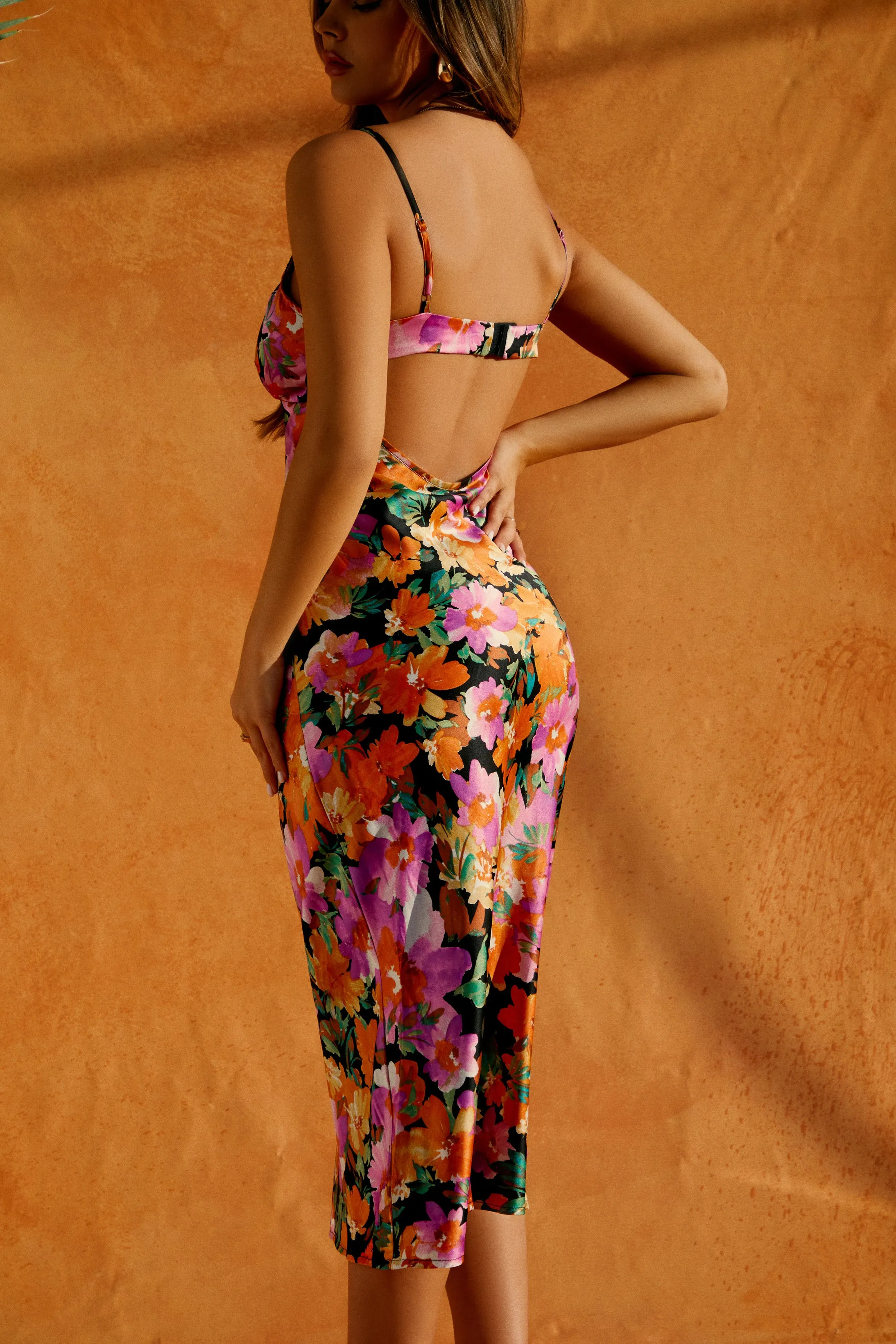 Mirelia Midi Satin Dress - Black sold by Miss Lola product image thumbnail 5