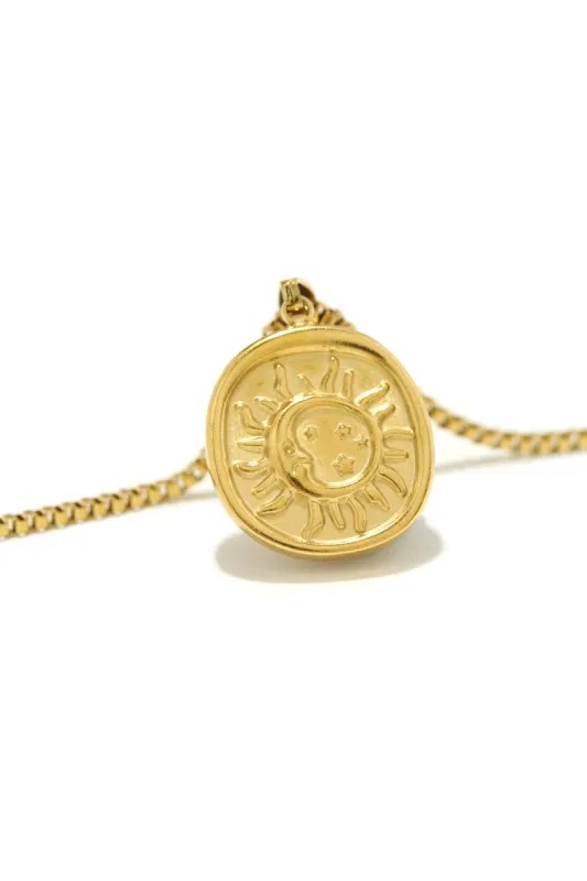 Vida Moon & Sun Necklace - Gold sold by Miss Lola