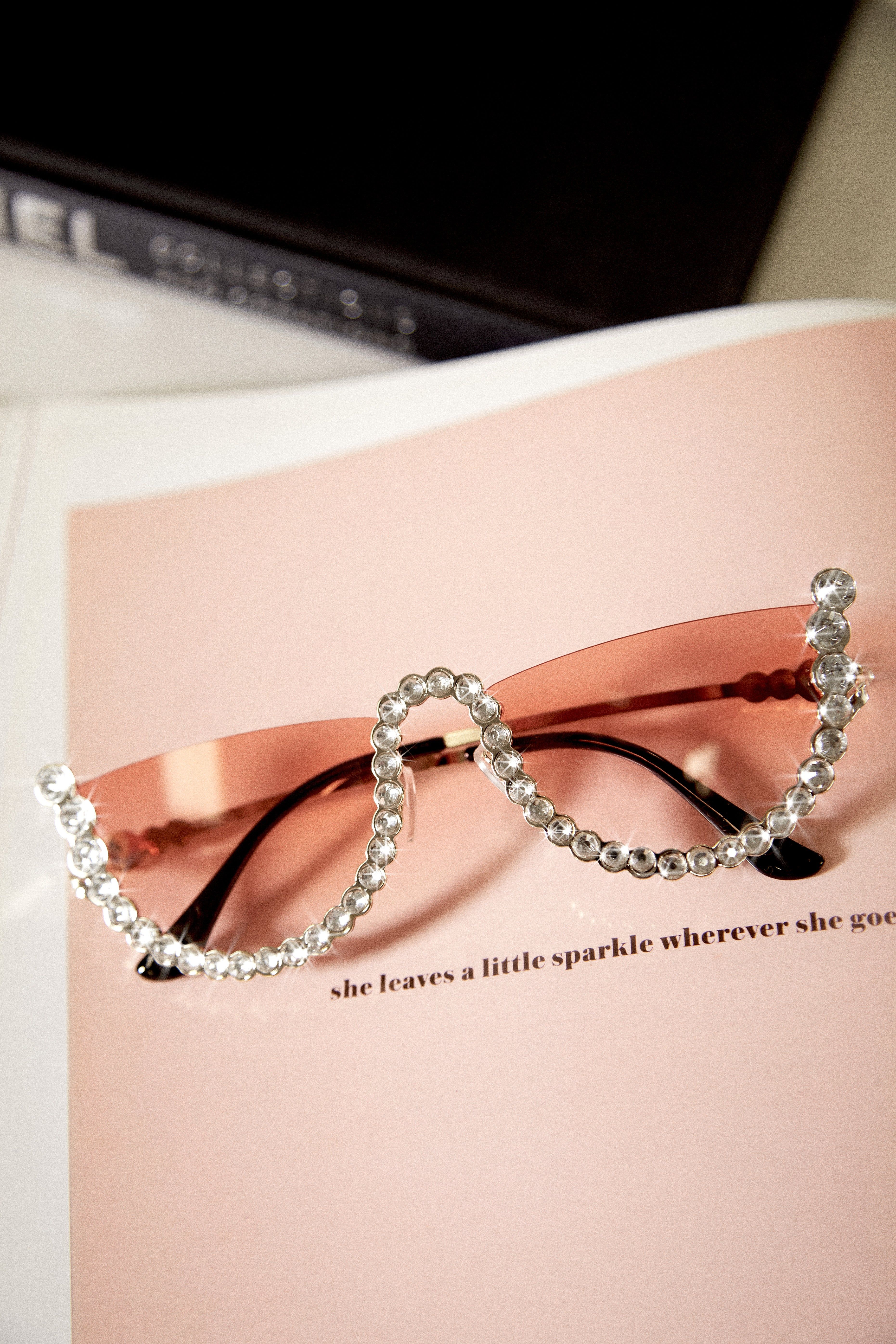 Hot Attitude Embellished Sunglasses - Orange sold by Miss Lola