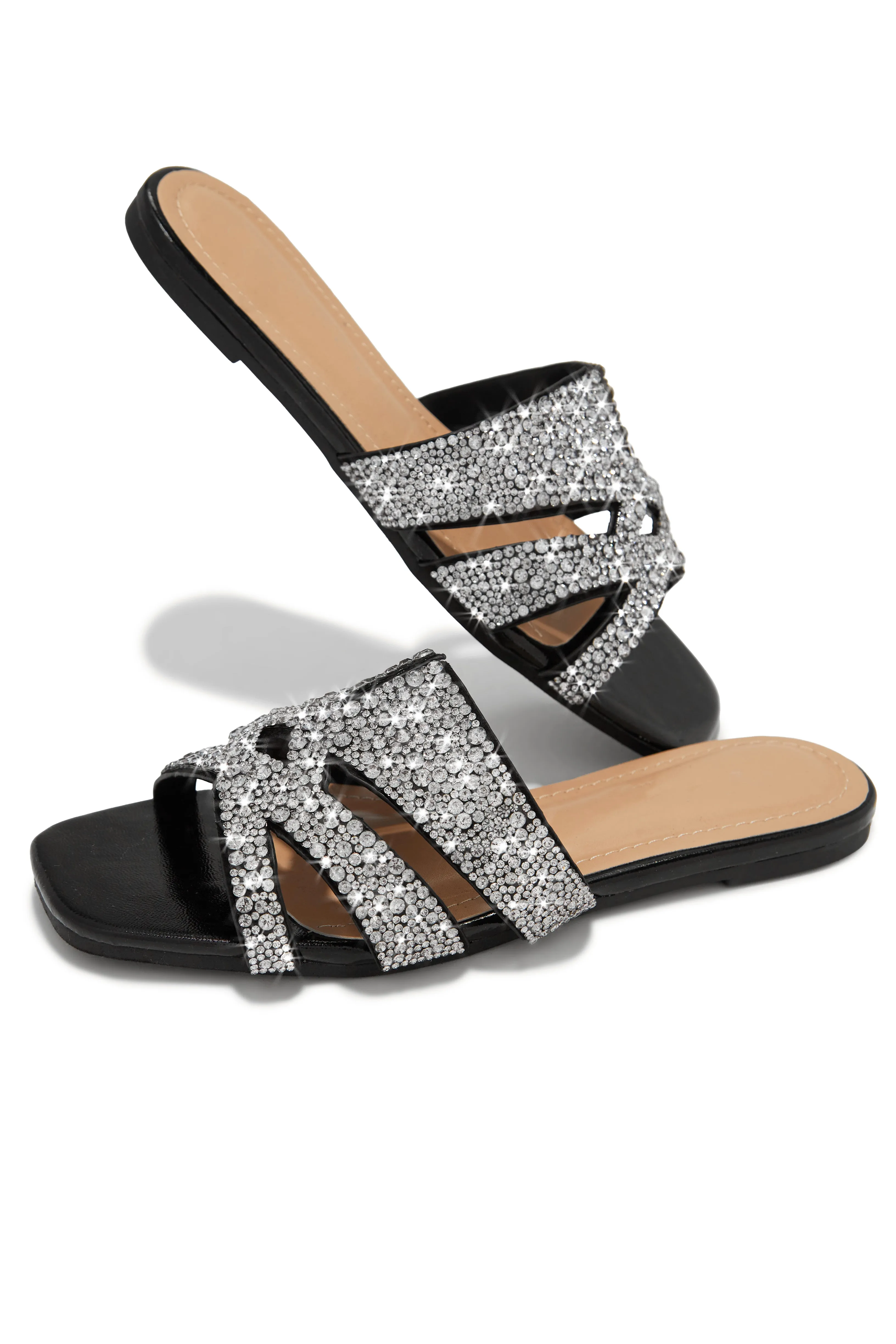 Destination Dreams Embellished Slip On Sandals - Black sold by Miss Lola product image thumbnail 3