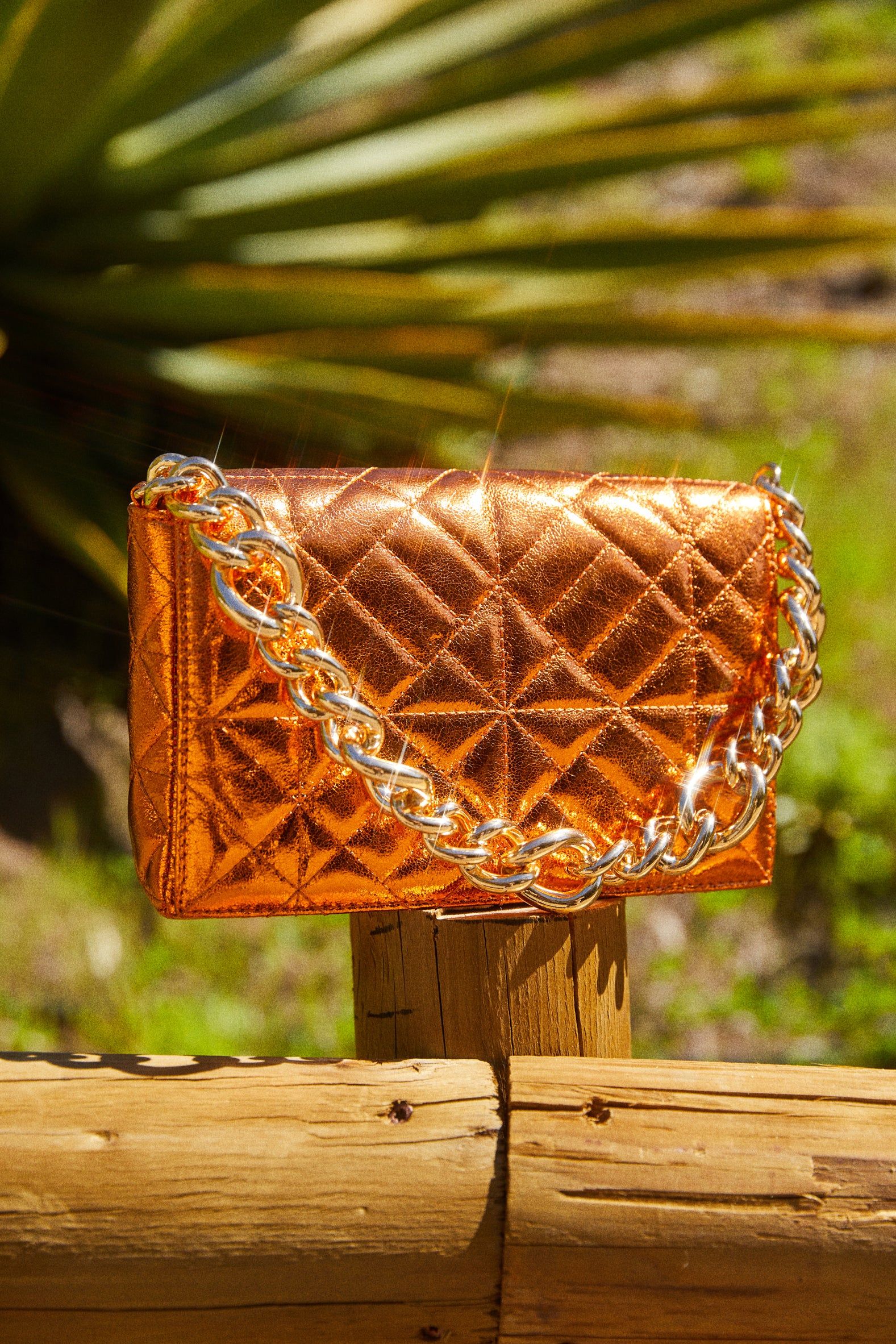 Concert Ready Metallic Handbag - Orange sold by Miss Lola