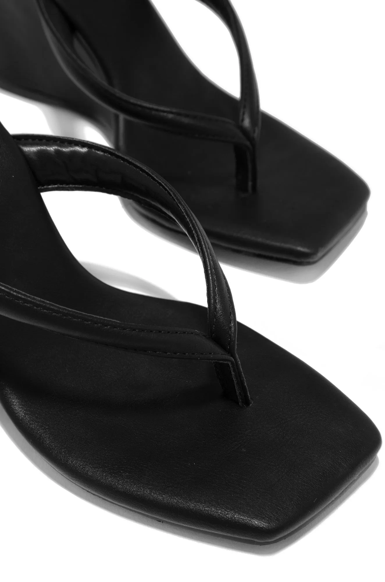 Alena Wedge Heel Mules - Black sold by Miss Lola product image thumbnail 4