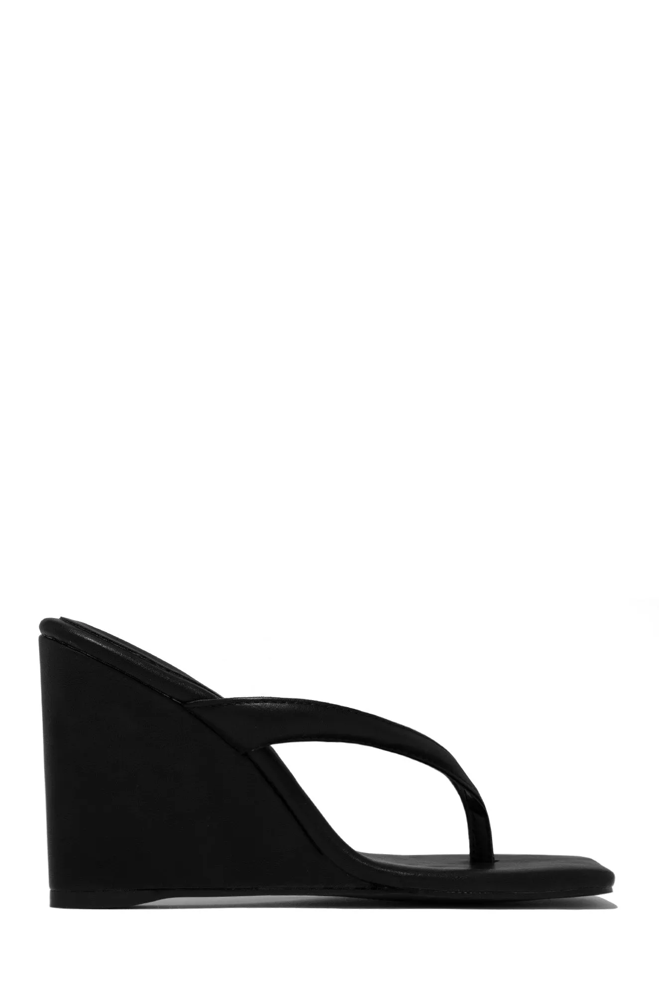 Alena Wedge Heel Mules - Black sold by Miss Lola product image thumbnail 3