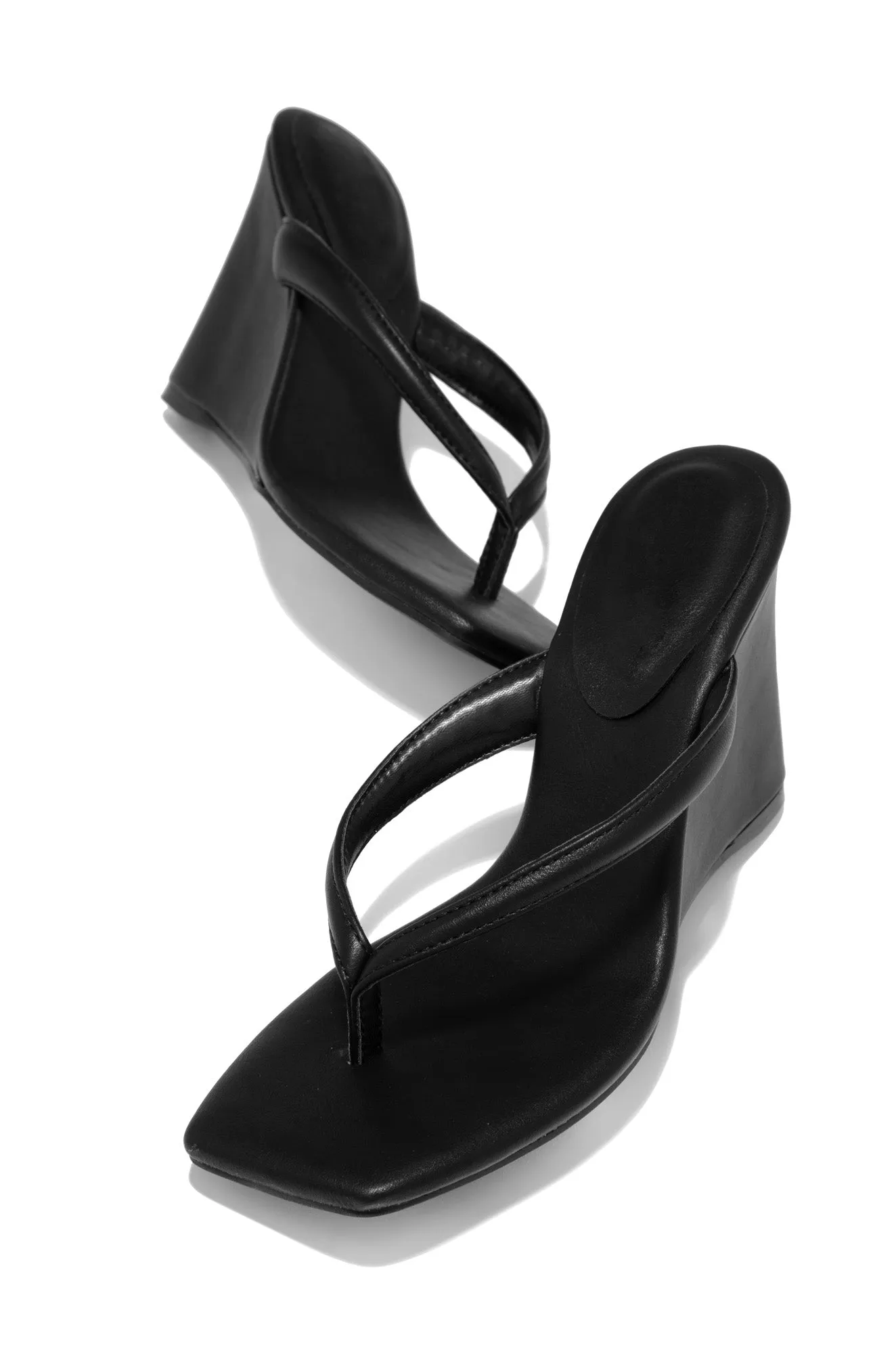 Alena Wedge Heel Mules - Black sold by Miss Lola product image thumbnail 2