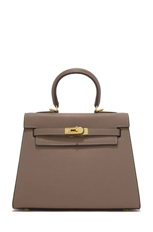 Erica Structured Top Handle Bag - Brown sold by Miss Lola