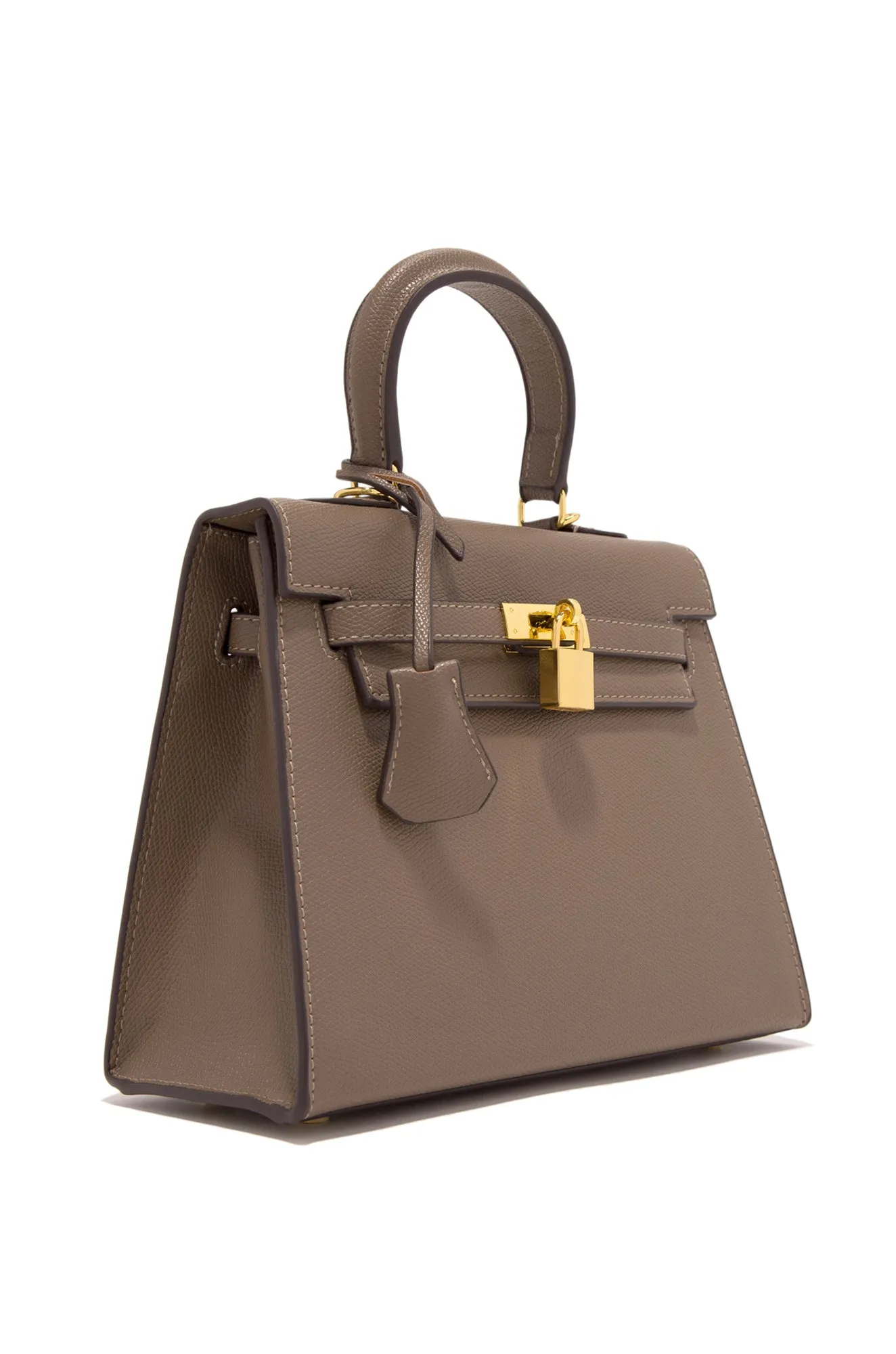 Erica Structured Top Handle Bag - Brown sold by Miss Lola product image thumbnail 5