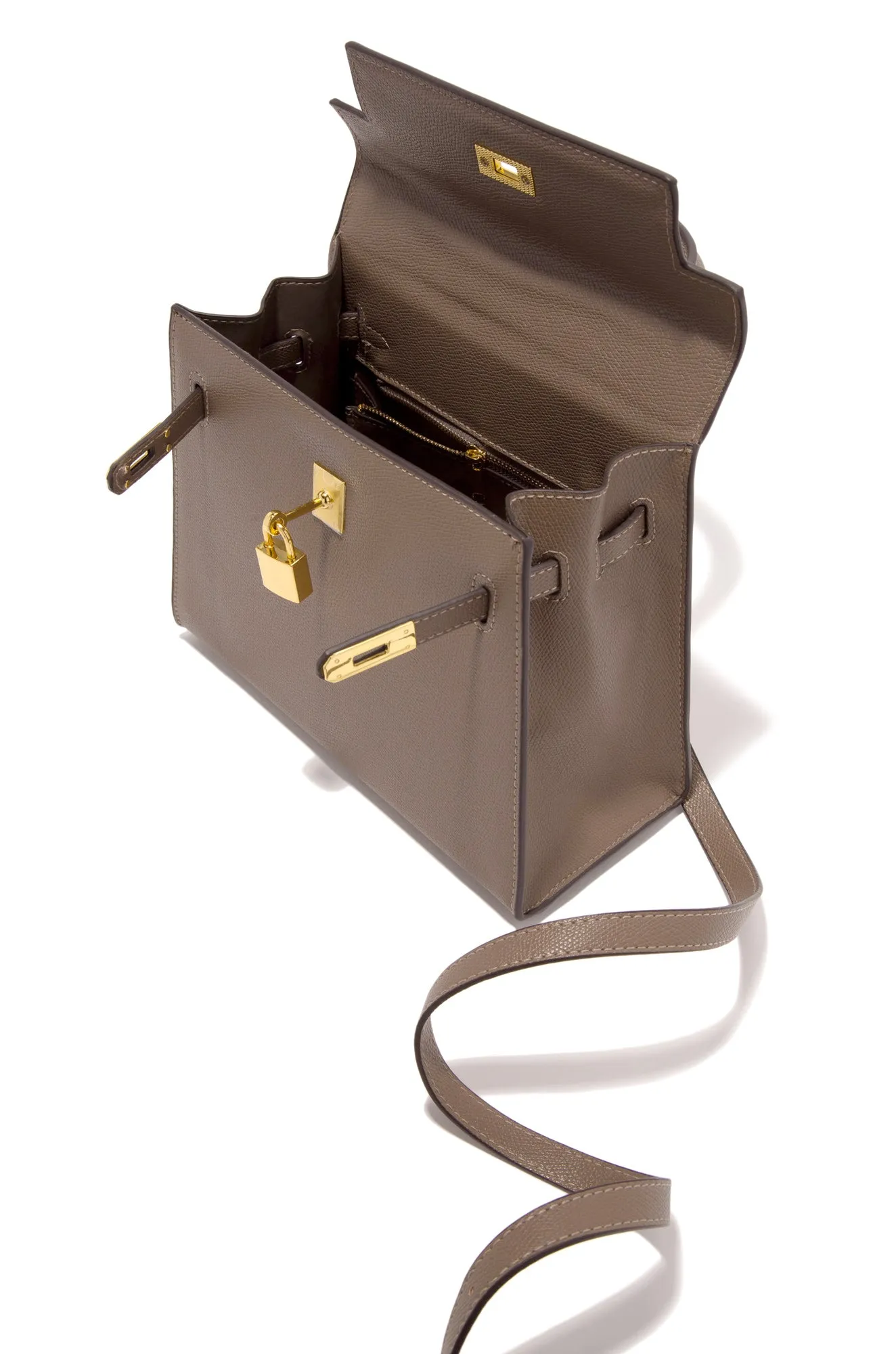 Erica Structured Top Handle Bag - Brown sold by Miss Lola product image thumbnail 4