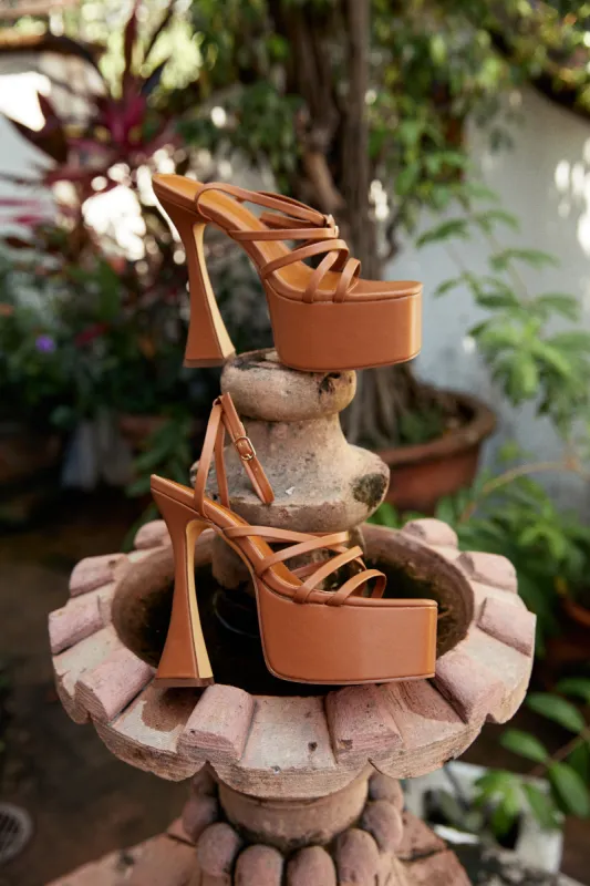 Rozalia Platform High Heels - Camel sold by Miss Lola