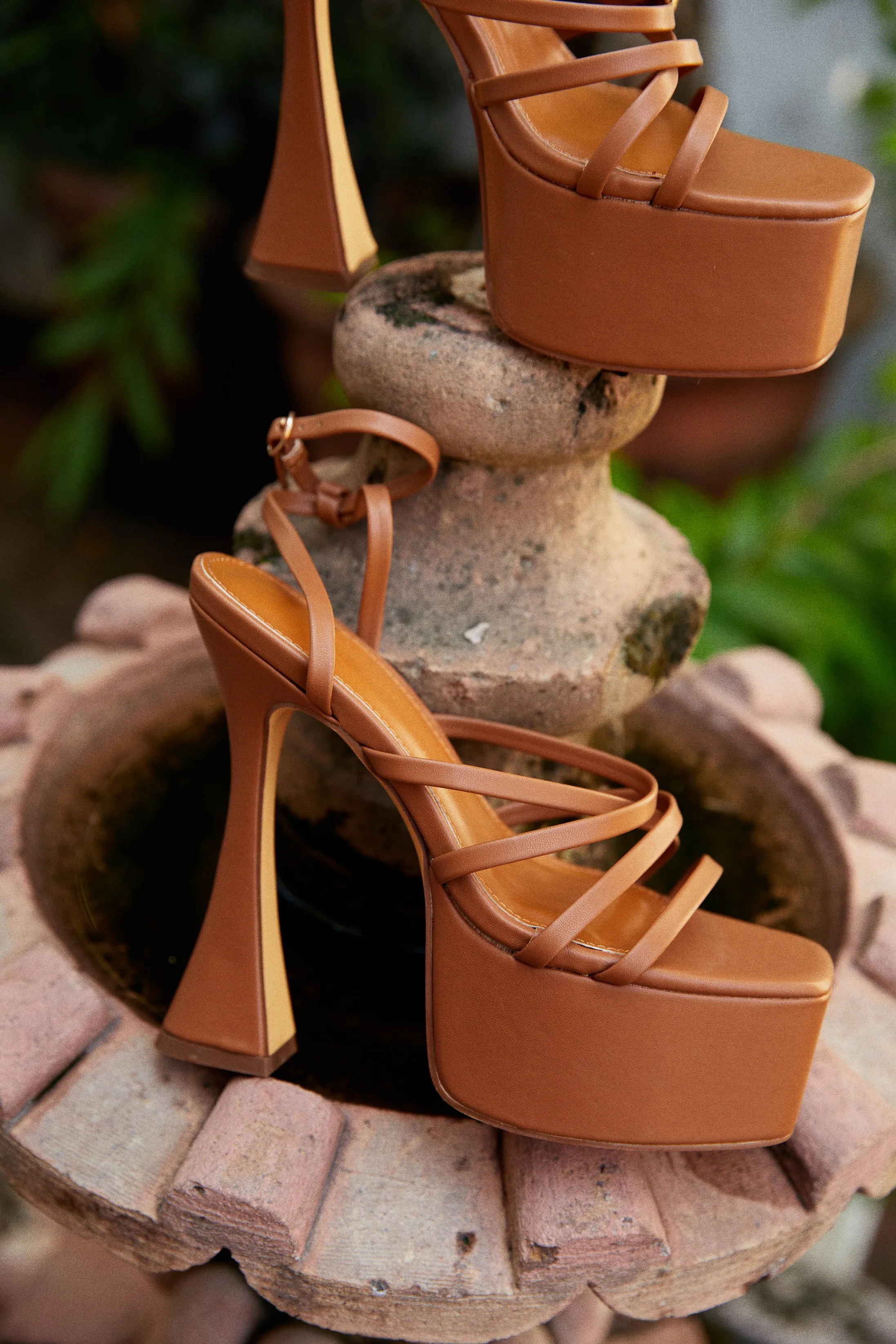 Rozalia Platform High Heels - Camel sold by Miss Lola product image thumbnail 3