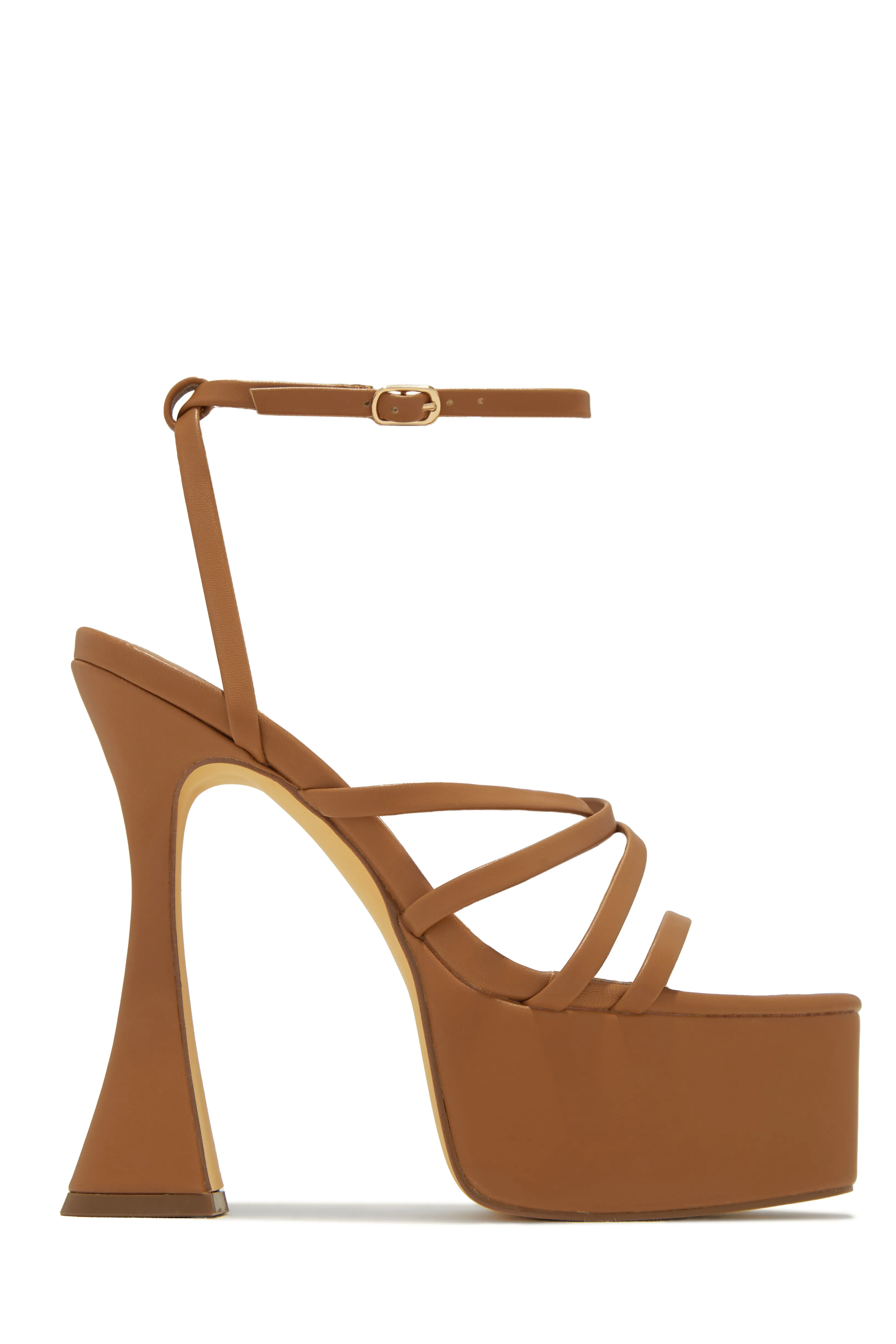 Rozalia Platform High Heels - Camel sold by Miss Lola product image thumbnail 4