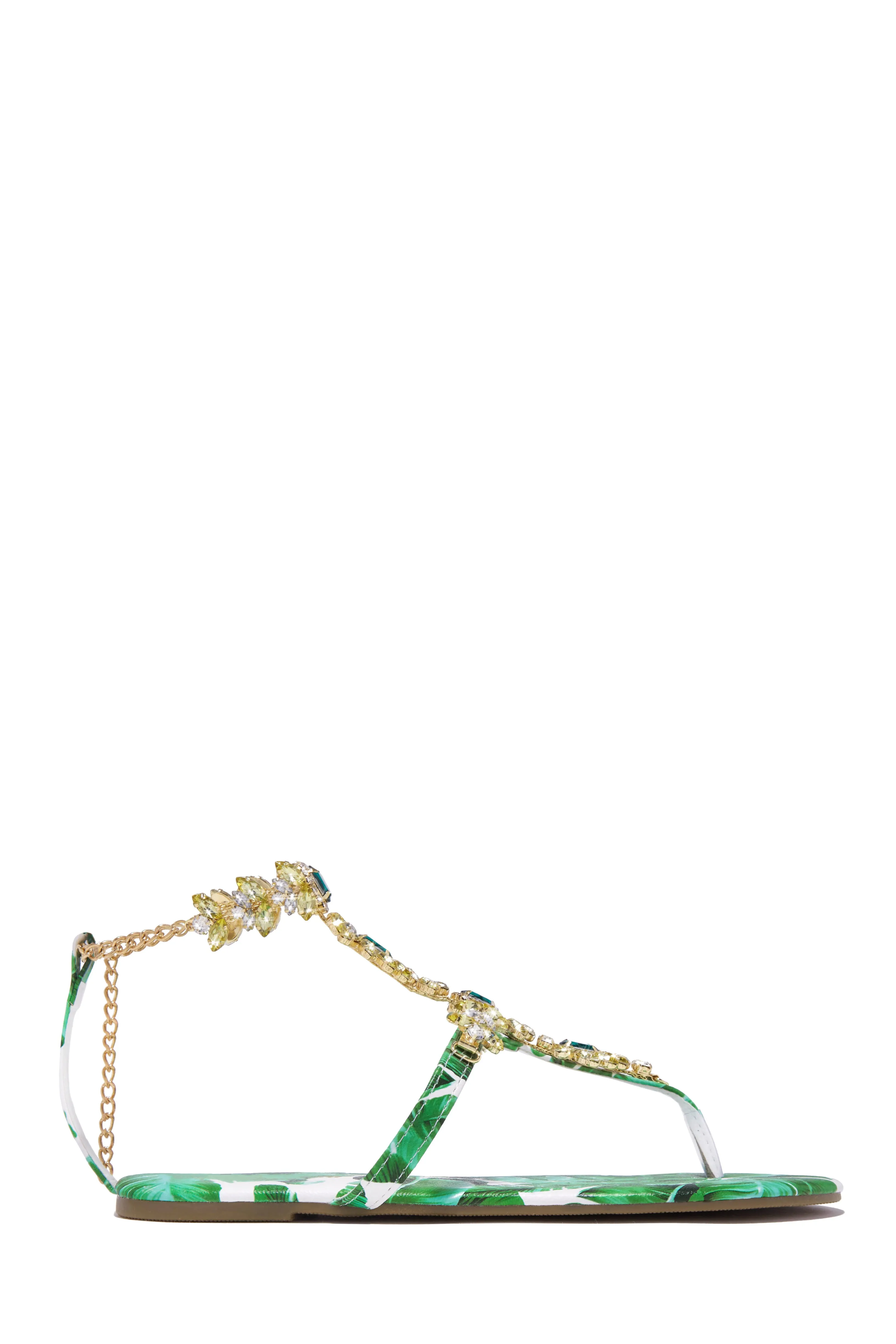 Cabo Paradise Embellished Sandals - Green sold by Miss Lola product image thumbnail 4
