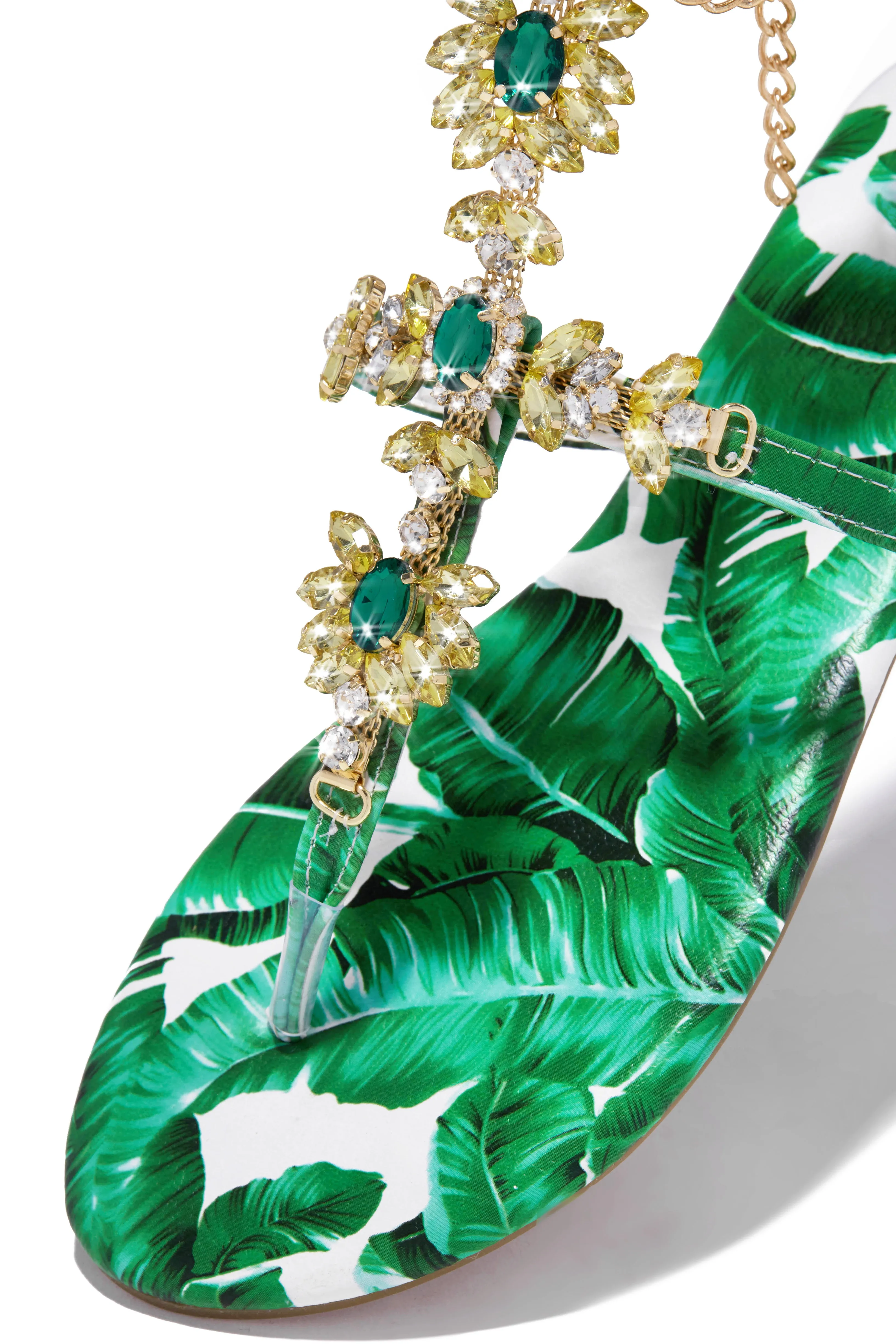 Cabo Paradise Embellished Sandals - Green sold by Miss Lola product image thumbnail 2