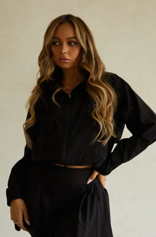 Set Your Goals Active Long Sleeve Jacket - Black sold by Miss Lola