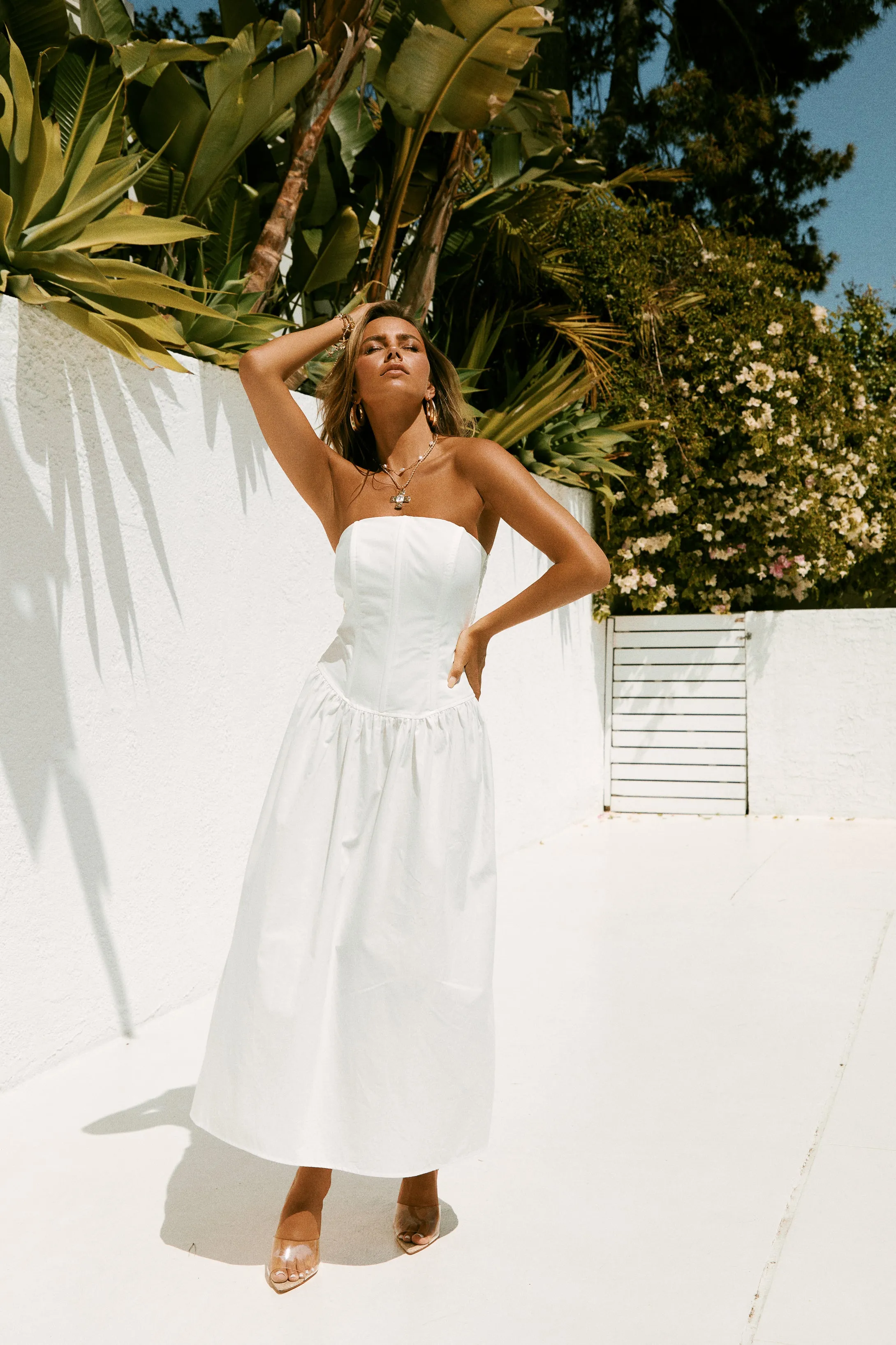 Norelia Strapless Maxi Dress - White sold by Miss Lola product image thumbnail 4