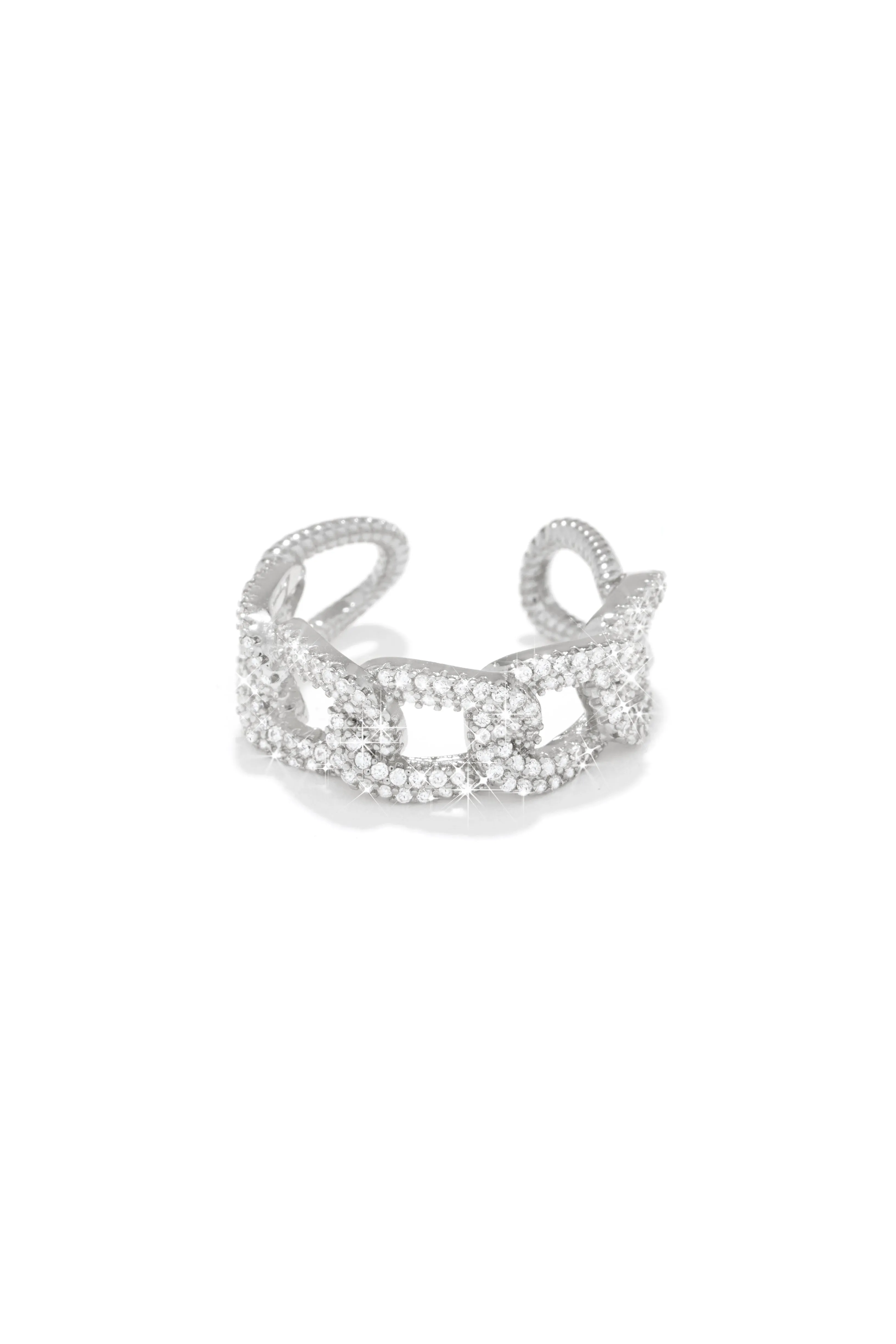 Alanna Embellished Adjustable Ring - Silver sold by Miss Lola product image thumbnail 2