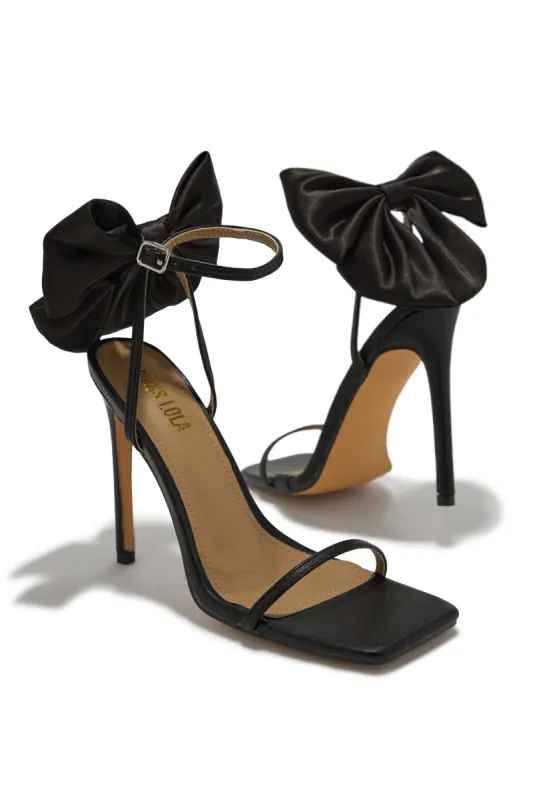 Pauline High Heels with Bow Detailing - Black sold by Miss Lola