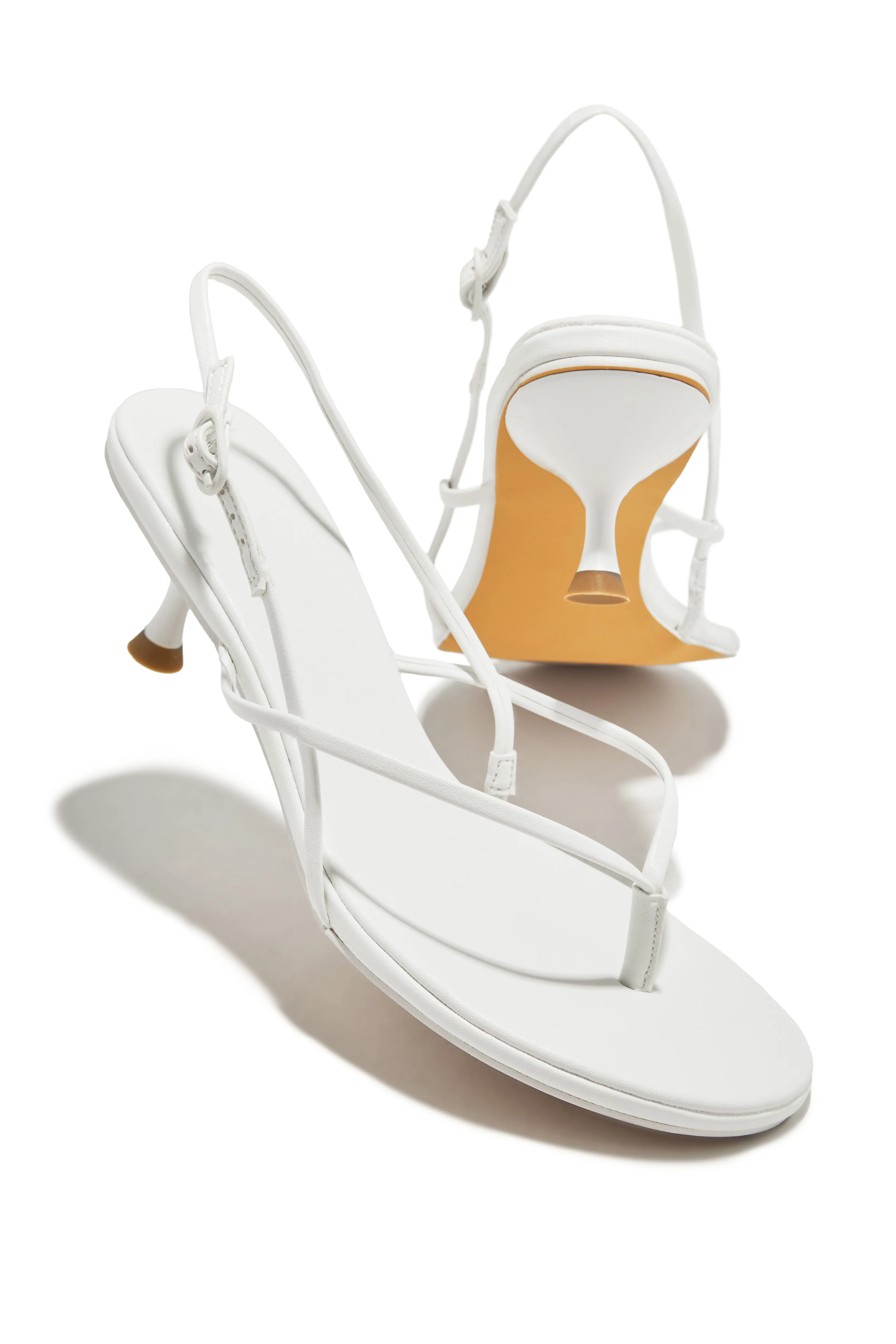 Elodie Slingback Kitten Heels - White sold by Miss Lola product image thumbnail 2