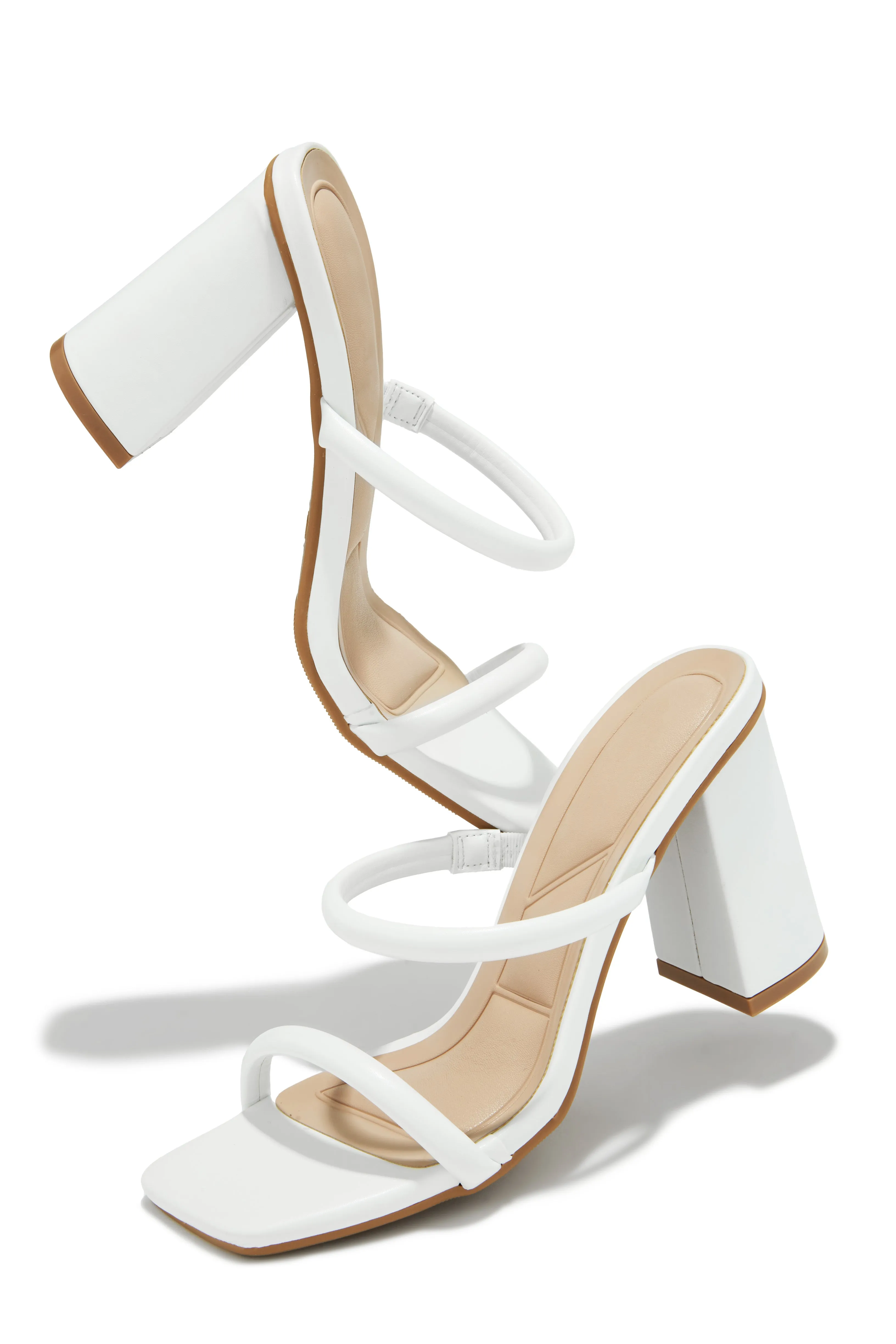 Jenna Block Heel Mules - White sold by Miss Lola product image thumbnail 3