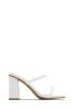 Jenna Block Heel Mules - White sold by Miss Lola
