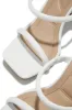 Jenna Block Heel Mules - White sold by Miss Lola