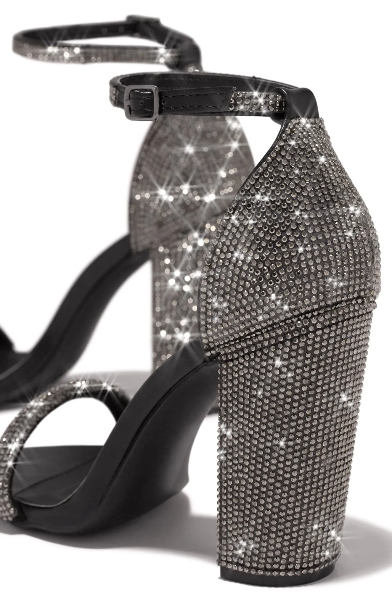 Dayana Embellished Block High Heels - Black sold by Miss Lola product image thumbnail 3