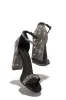 Dayana Embellished Block High Heels - Black sold by Miss Lola