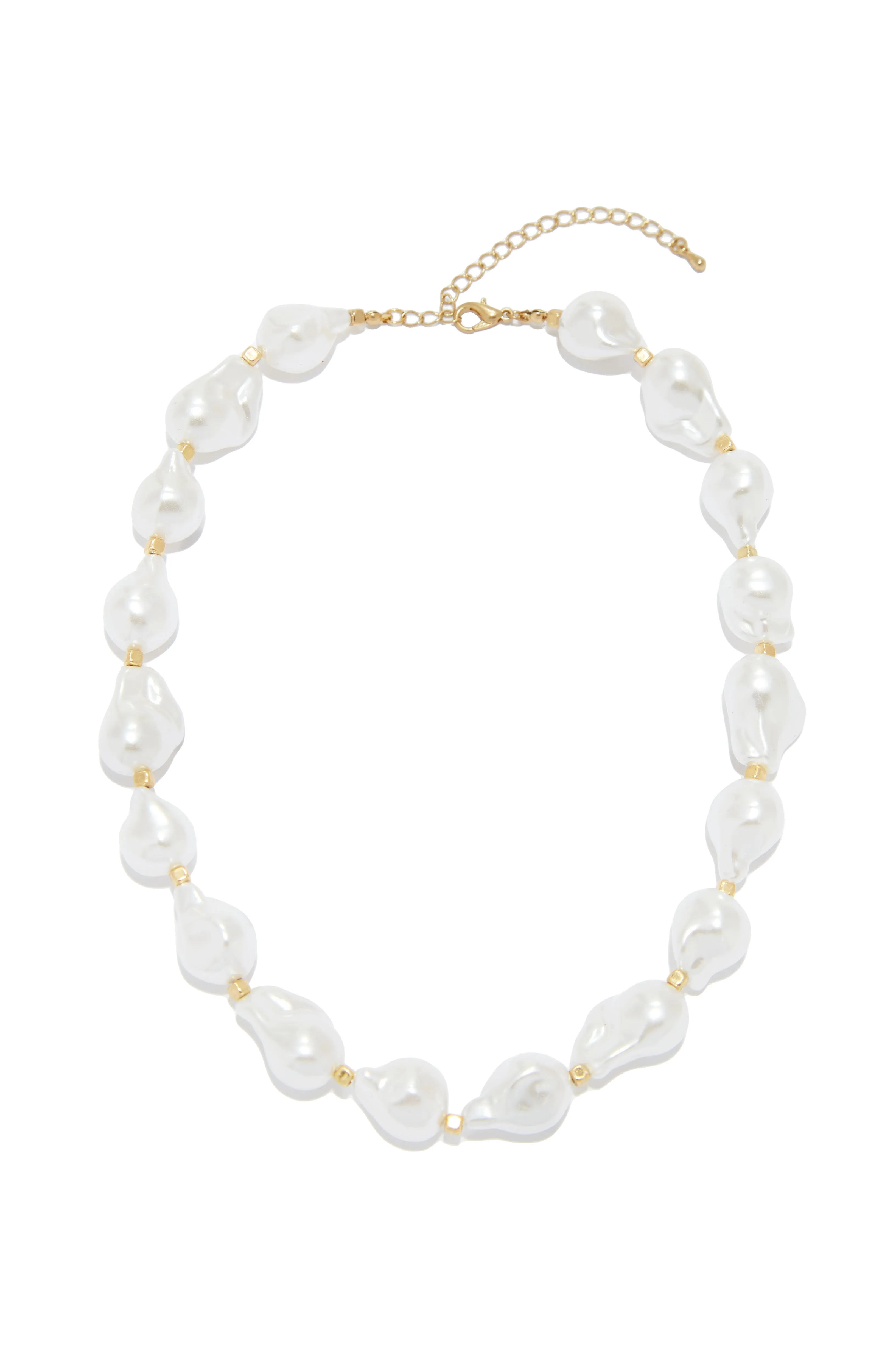 Alessya Chunky Pearl Beaded Necklace - White sold by Miss Lola