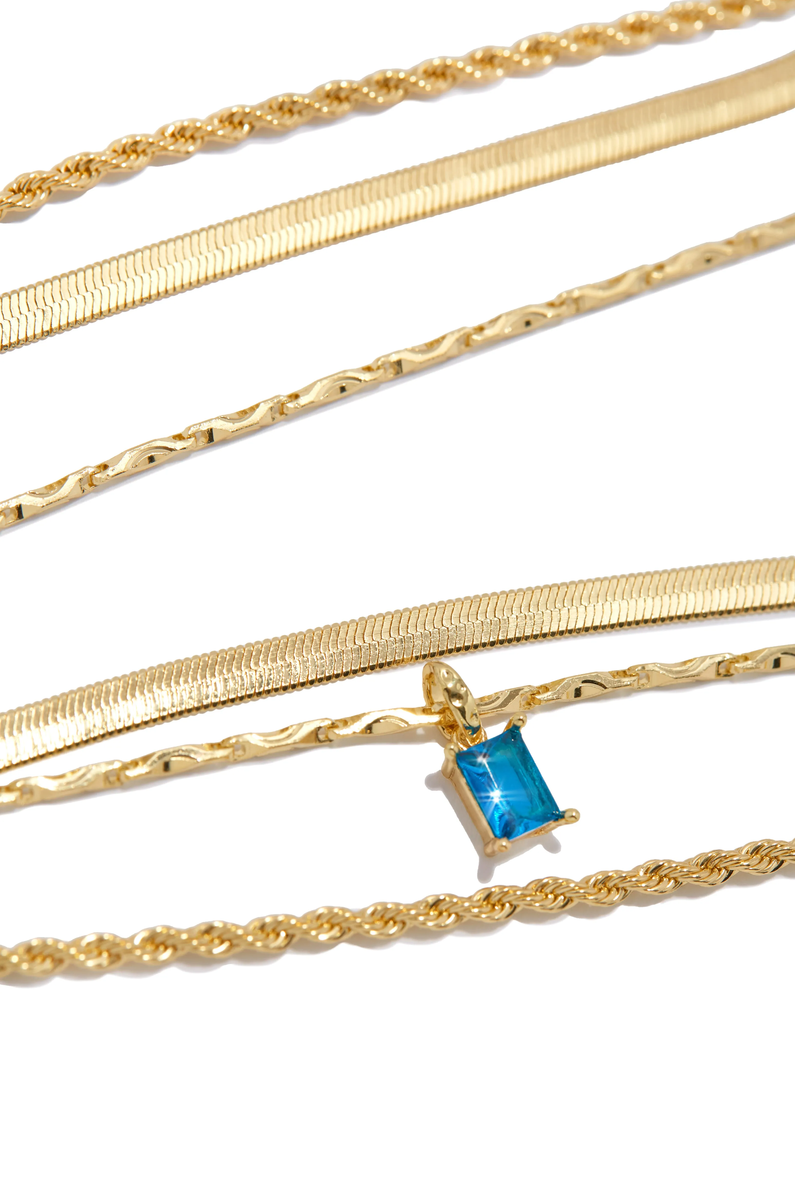 Celestina Stone Pendant Necklace Set - Gold/Blue sold by Miss Lola product image thumbnail 2