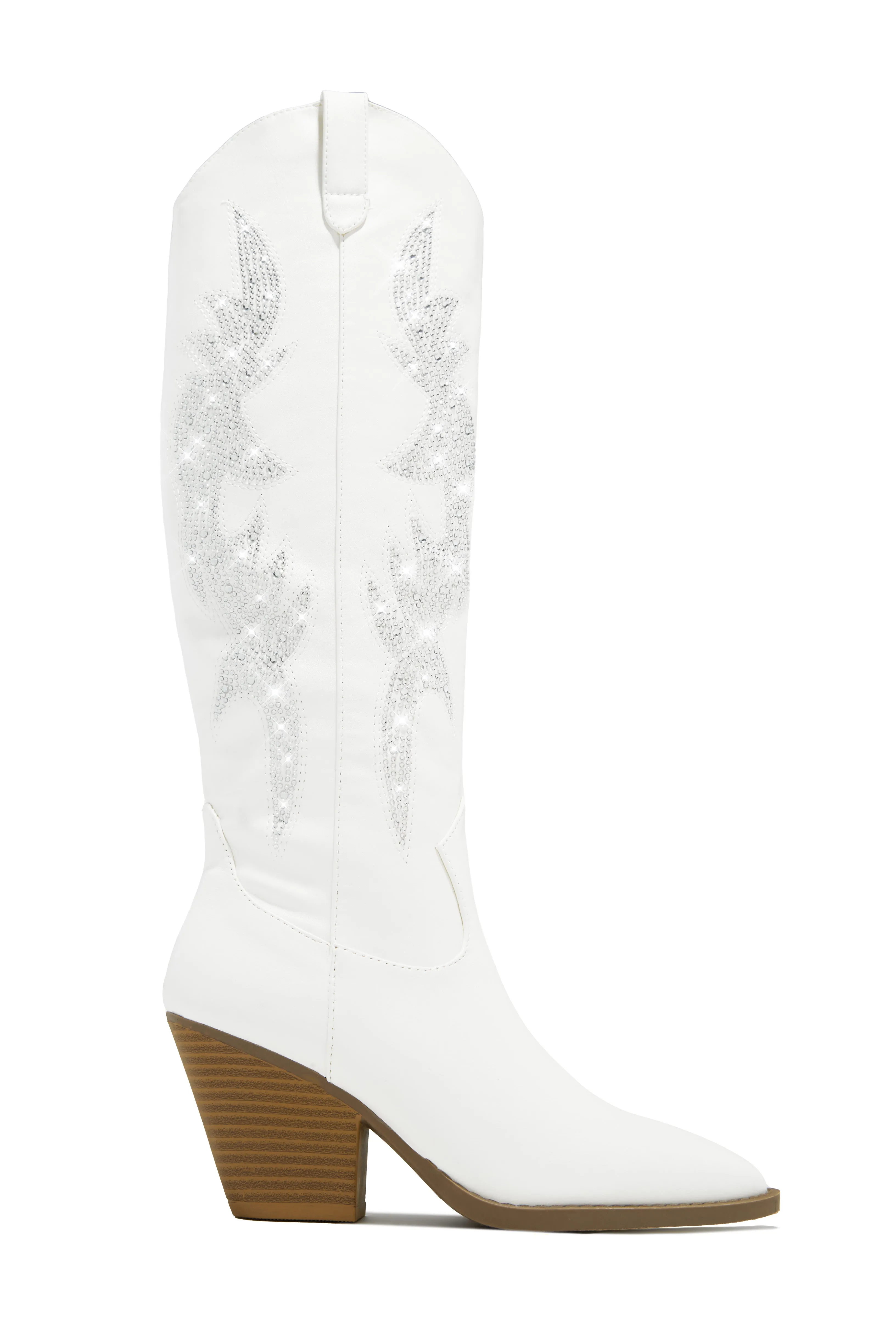 Austin Embellished Cowgirl Boots - White sold by Miss Lola product image thumbnail 5