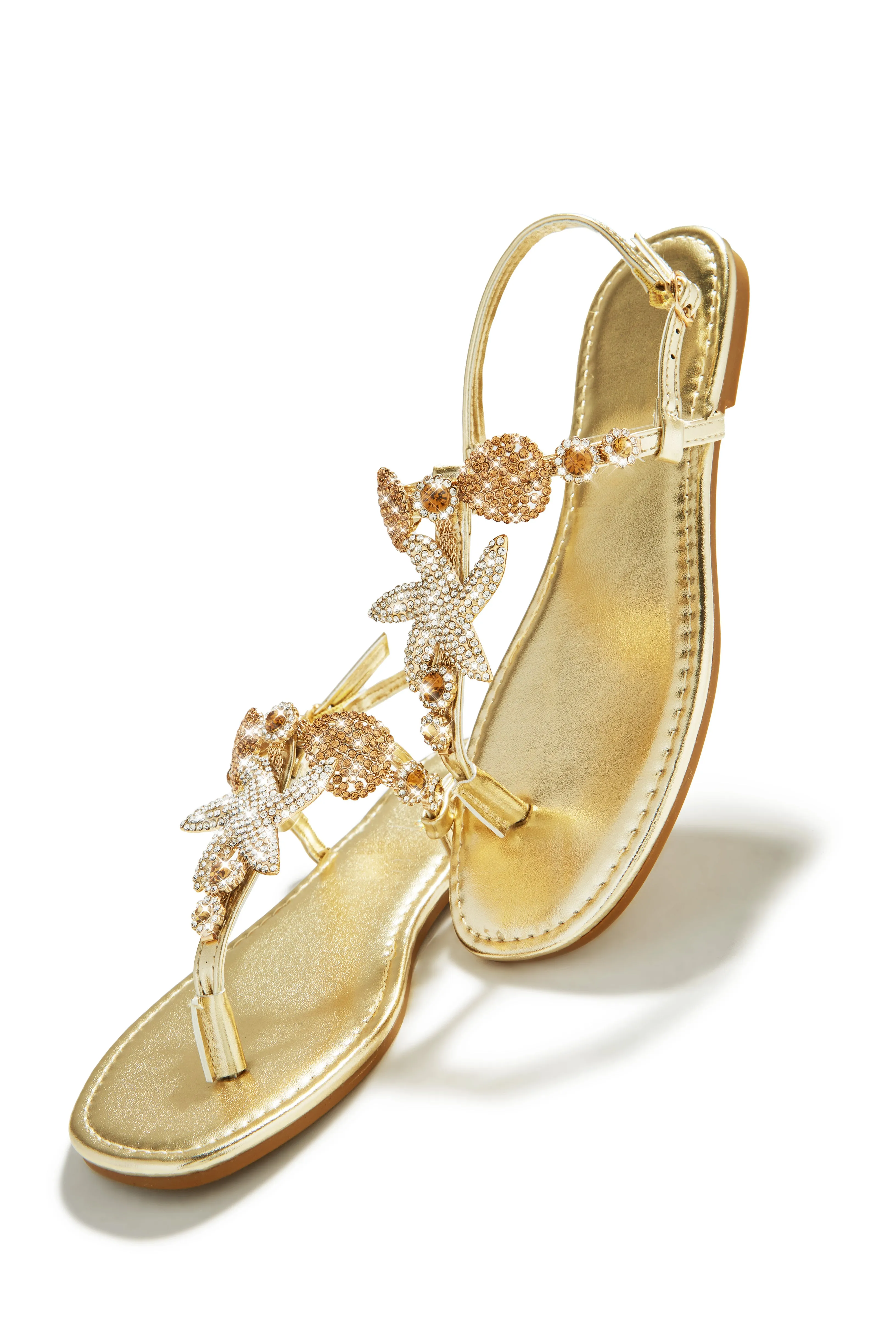 Sea Goddess Embellished Sandals - Gold sold by Miss Lola product image thumbnail 4