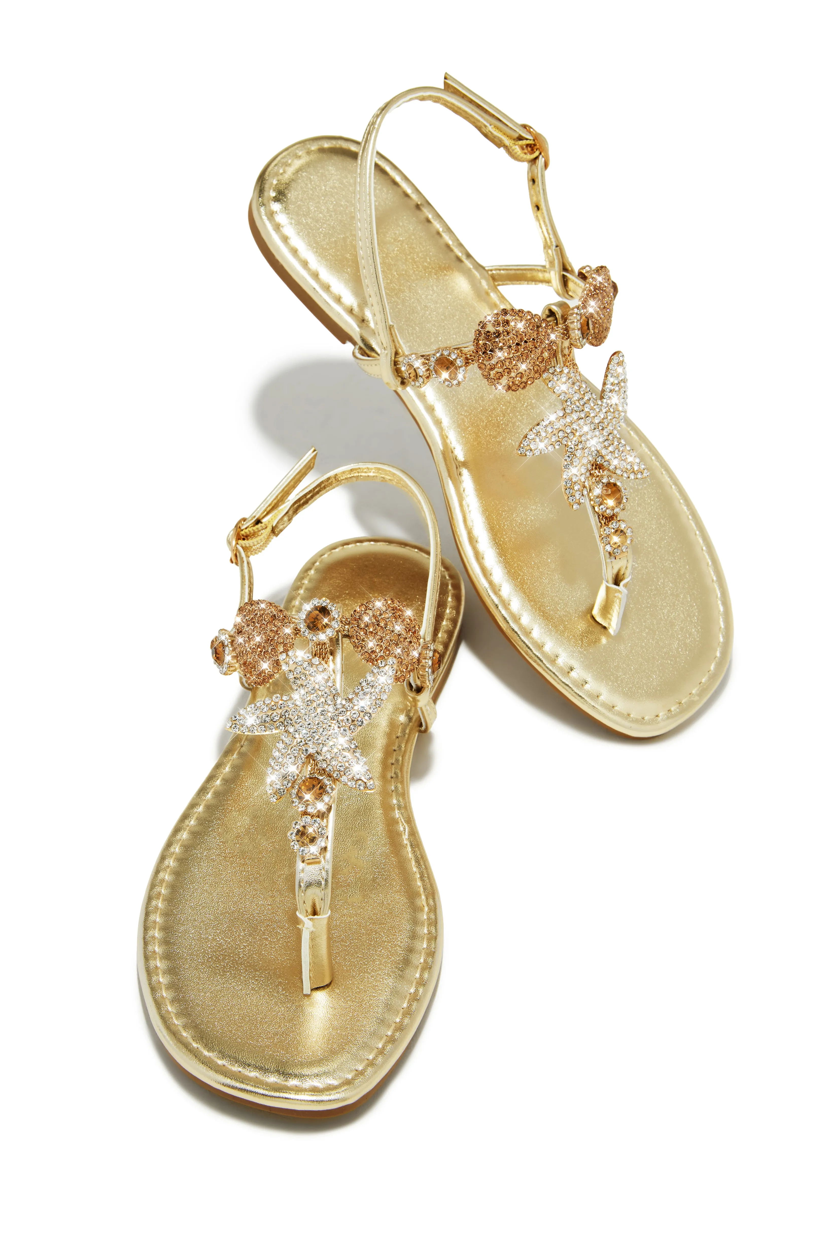 Sea Goddess Embellished Sandals - Gold sold by Miss Lola product image thumbnail 3