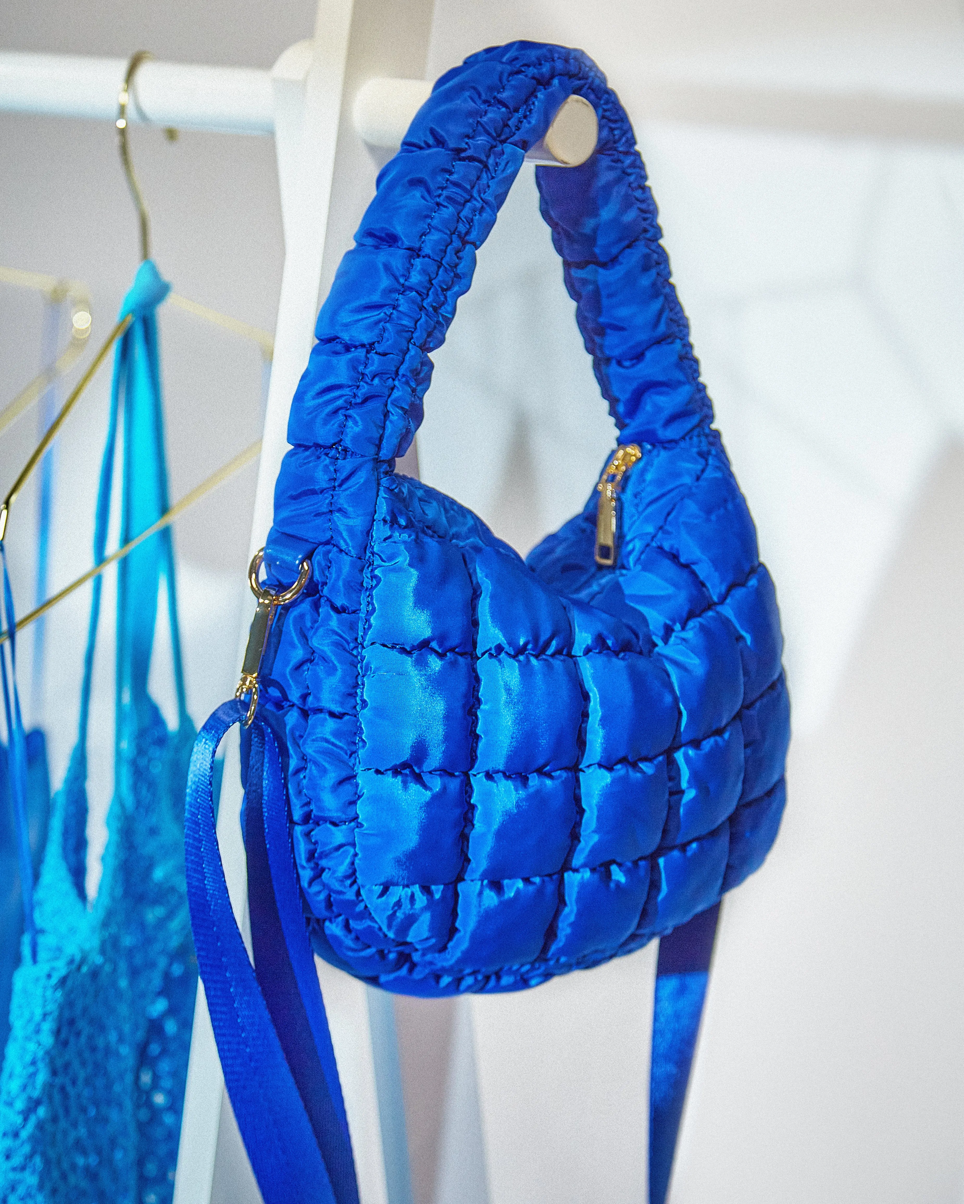 Carya Quilted Crossbody Bag - Blue sold by Miss Lola