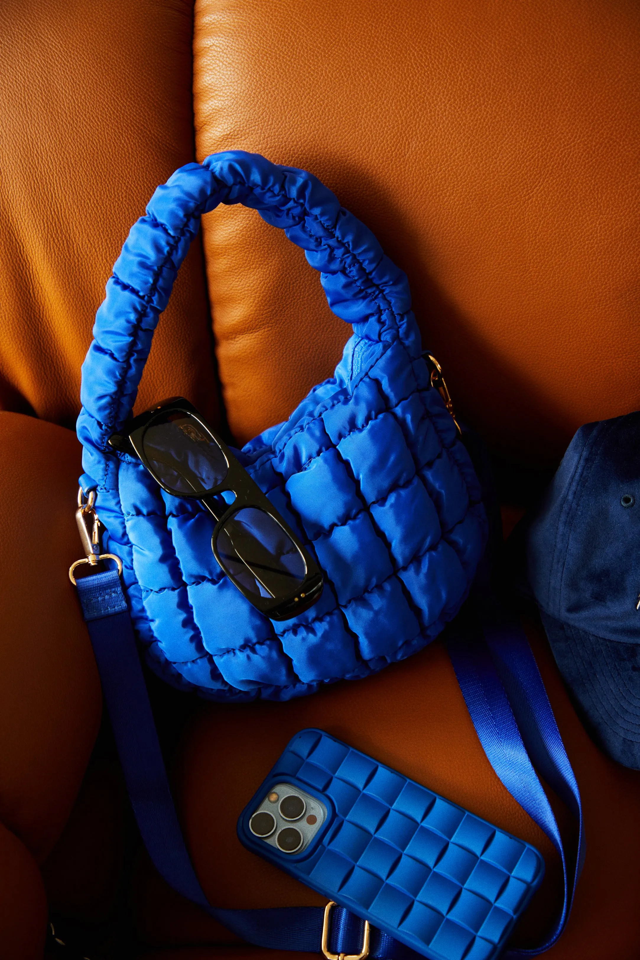 Carya Quilted Crossbody Bag - Blue sold by Miss Lola product image thumbnail 2