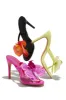 Inara Rosette High Heel Mules - Yellow sold by Miss Lola