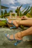 Out Tonight High Heel Mules - Denim sold by Miss Lola