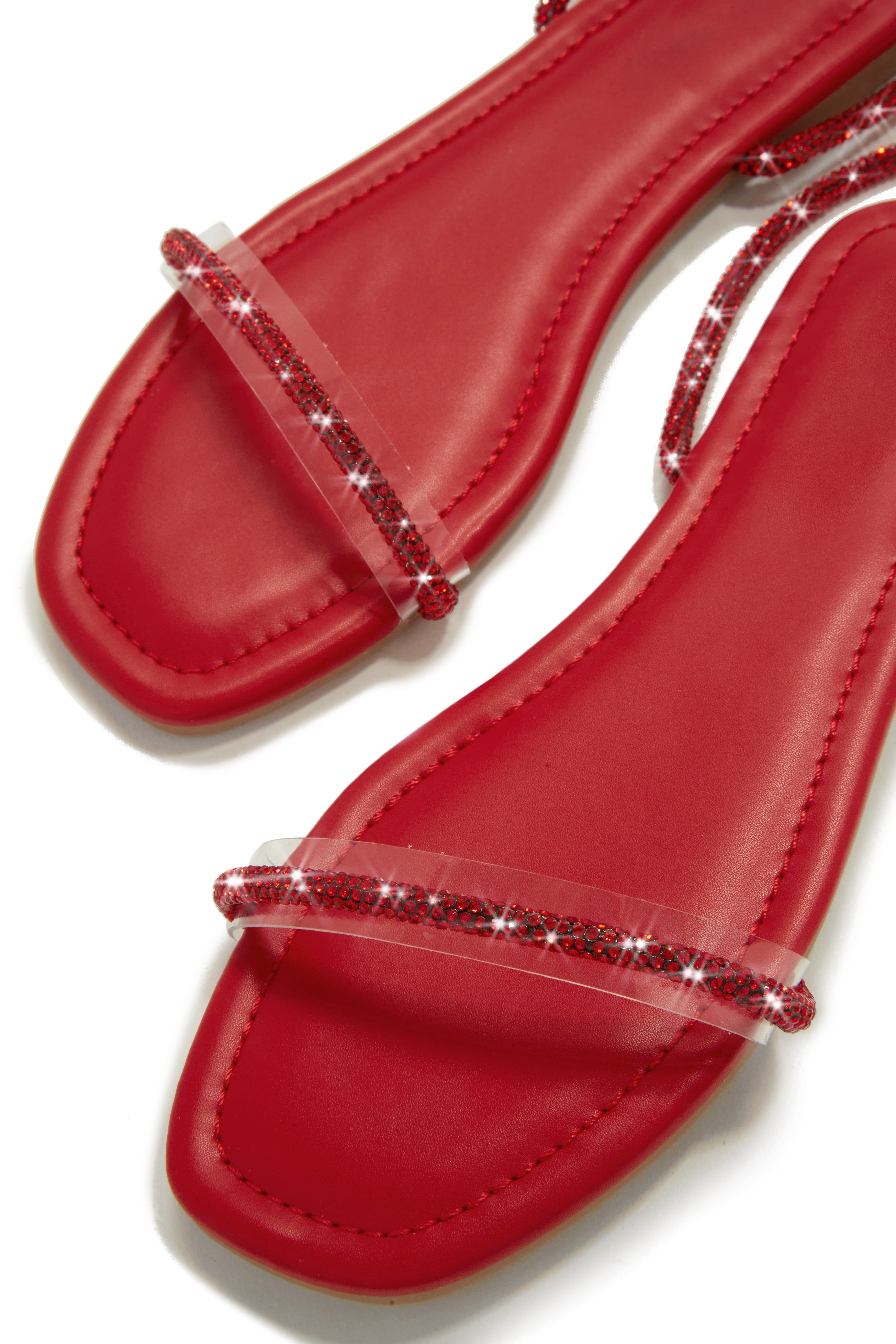 Aruba Island Embellished Lace Up Sandals - Red sold by Miss Lola product image thumbnail 2