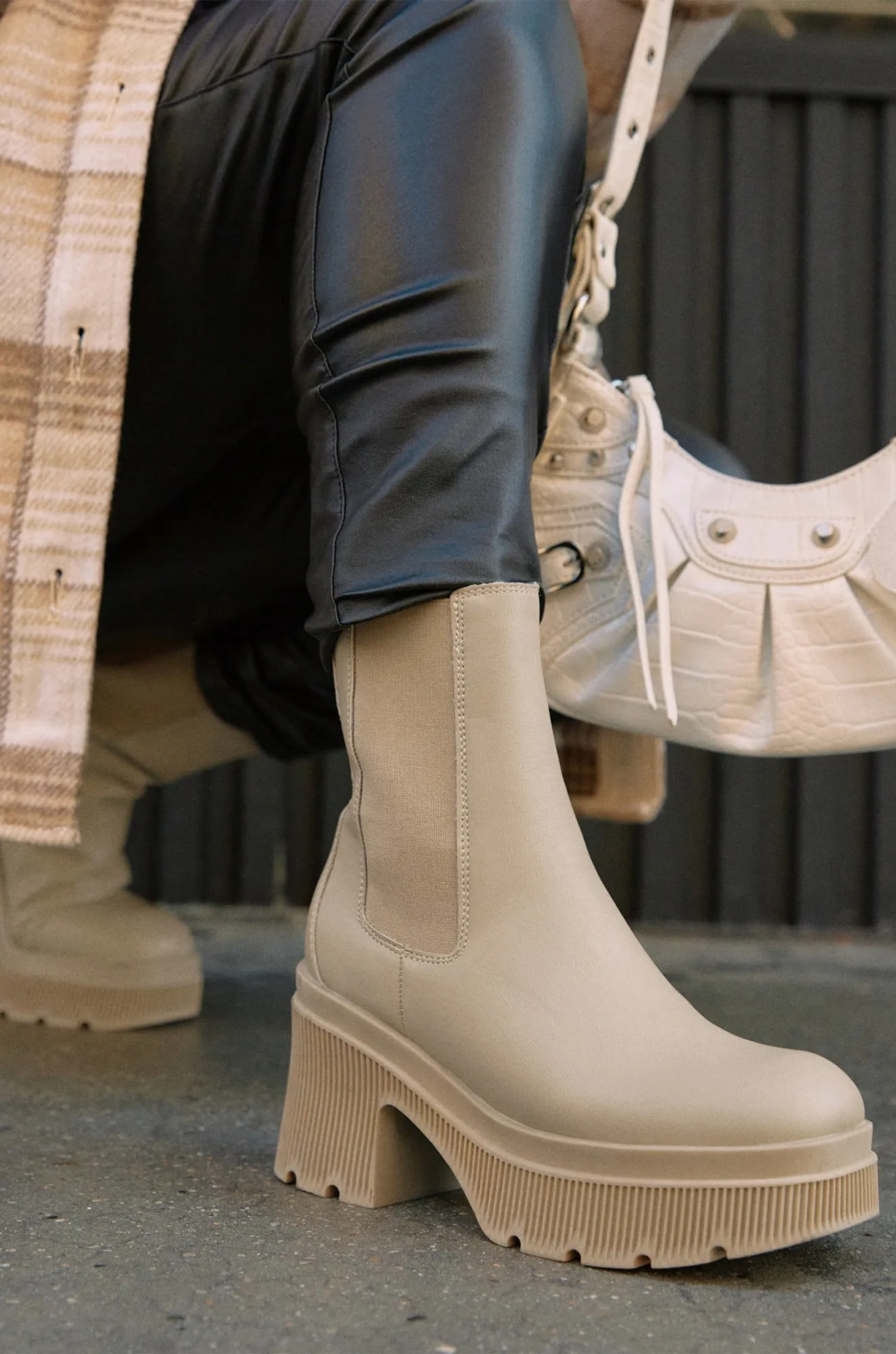 Addicted To You Platform Ankle Boots - Nude sold by Miss Lola product image thumbnail 4