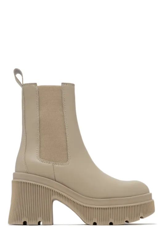 Addicted To You Platform Ankle Boots - Nude sold by Miss Lola