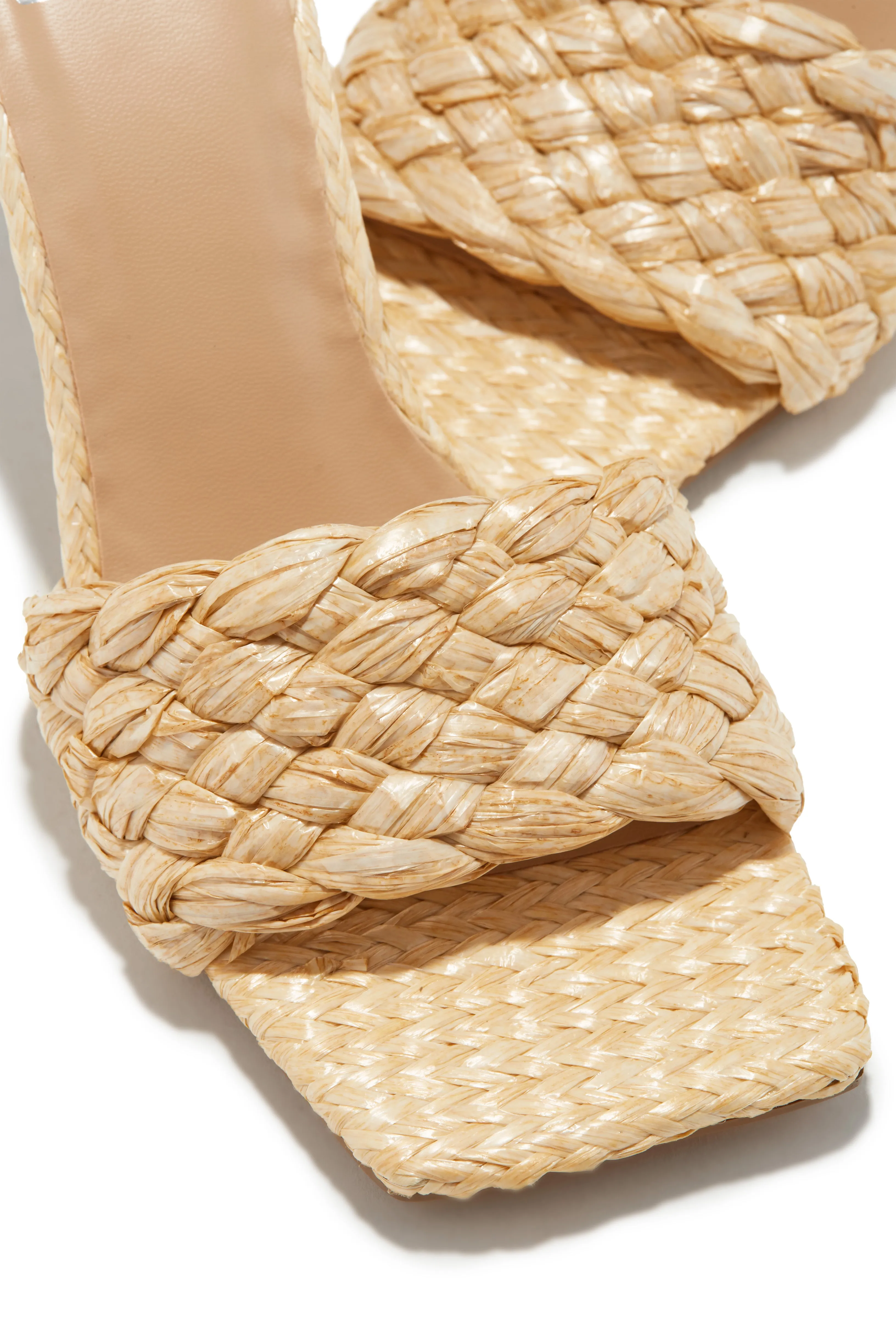 Kalea Open Square Toe Mule Heels - Natural sold by Miss Lola product image thumbnail 3