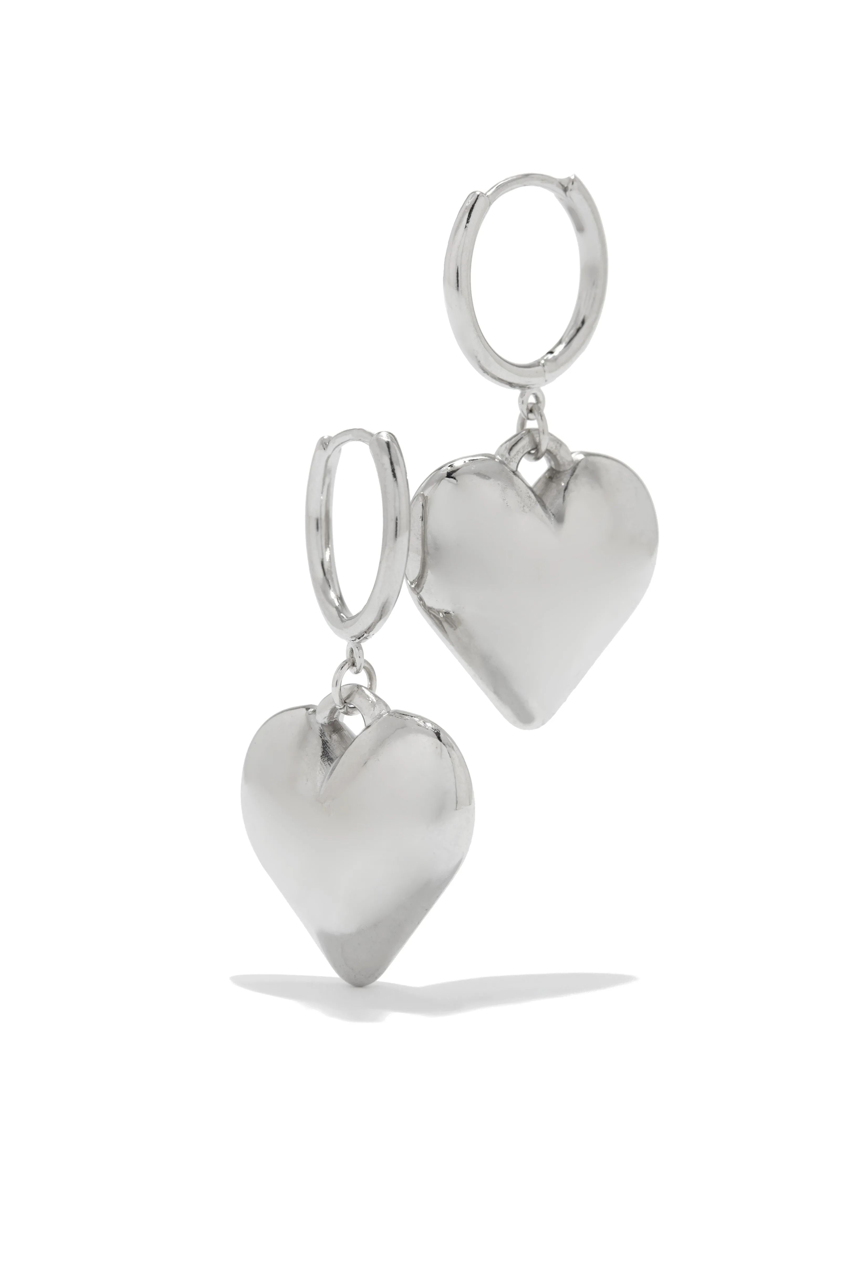 Lover's Getaway Heart Pendant Dangle Earring - Silver sold by Miss Lola