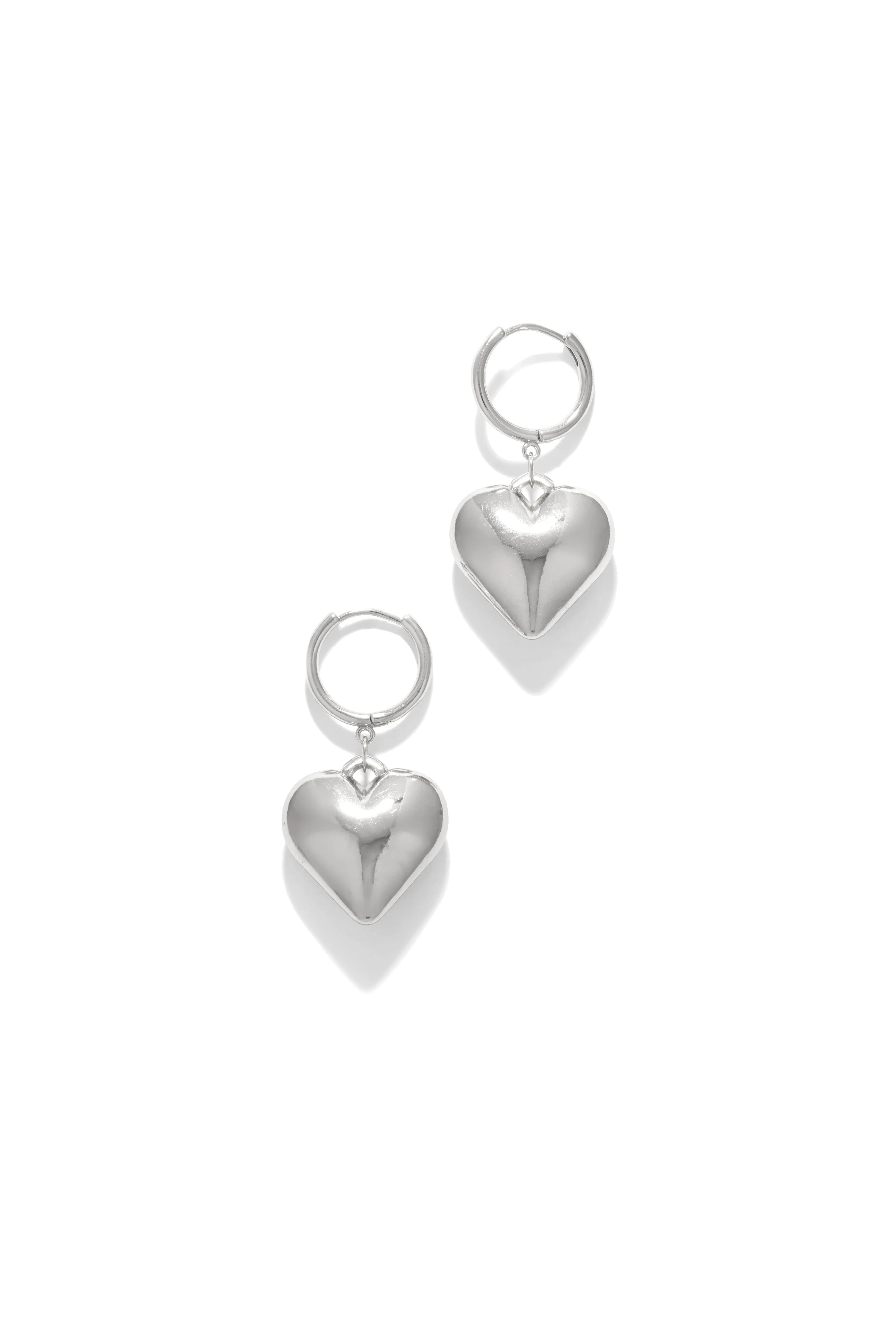 Lover's Getaway Heart Pendant Dangle Earring - Silver sold by Miss Lola product image thumbnail 2