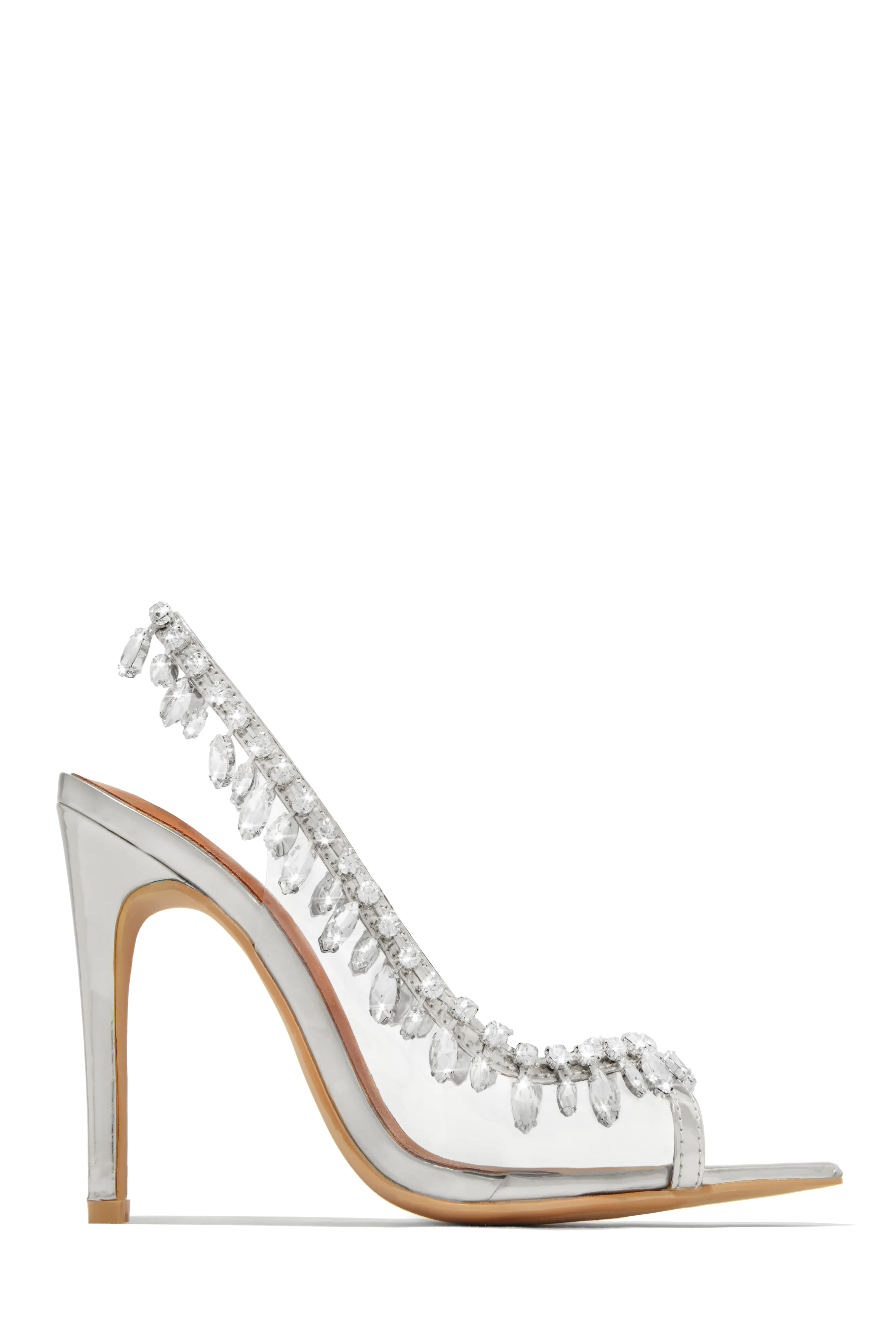 Under The Stars Embellished Slingback Pumps - Silver sold by Miss Lola product image thumbnail 5