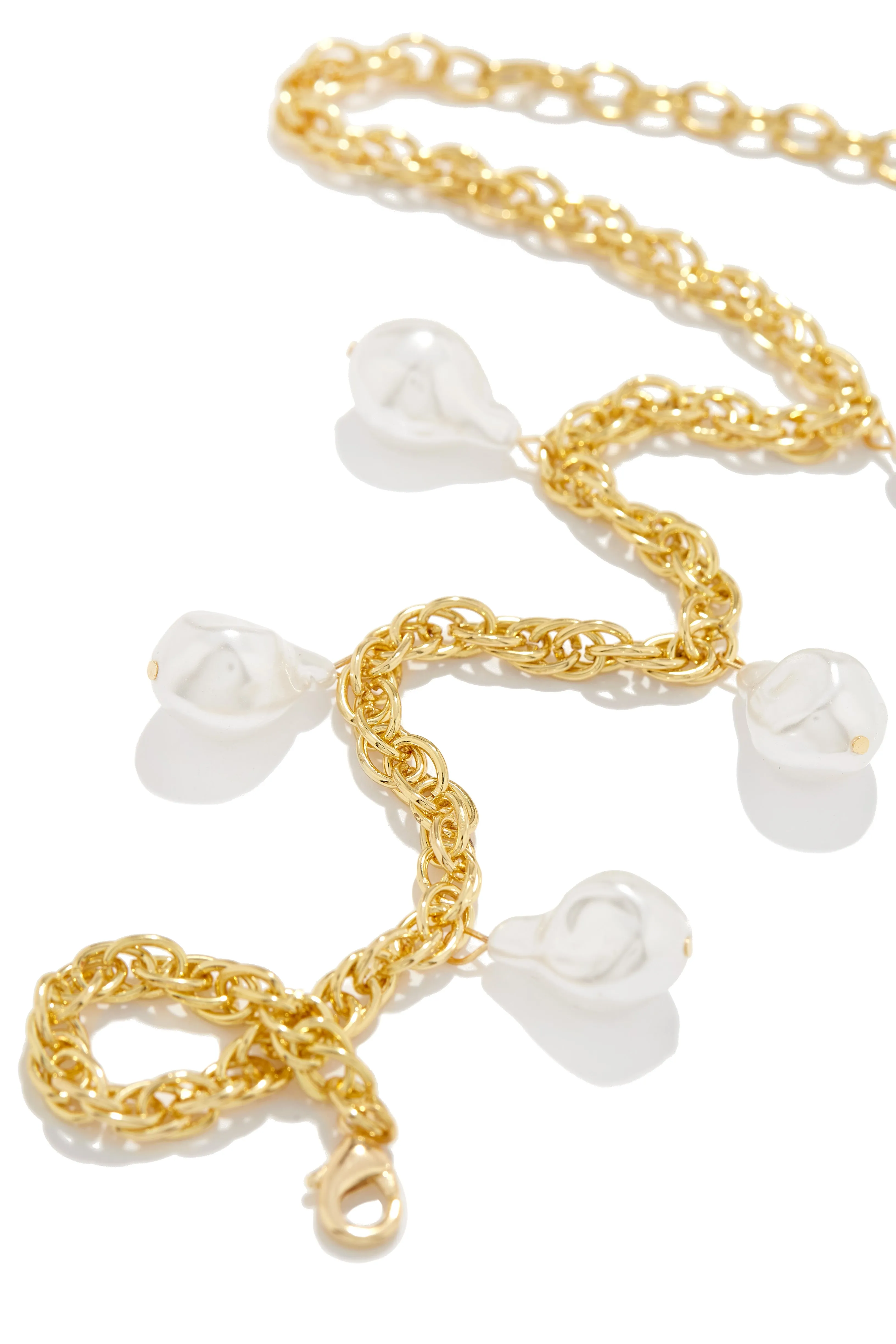 Amana Faux Pearl Necklace - Gold sold by Miss Lola product image thumbnail 3