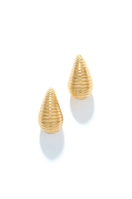 Chiara Textured Drop Earring - Gold sold by Miss Lola