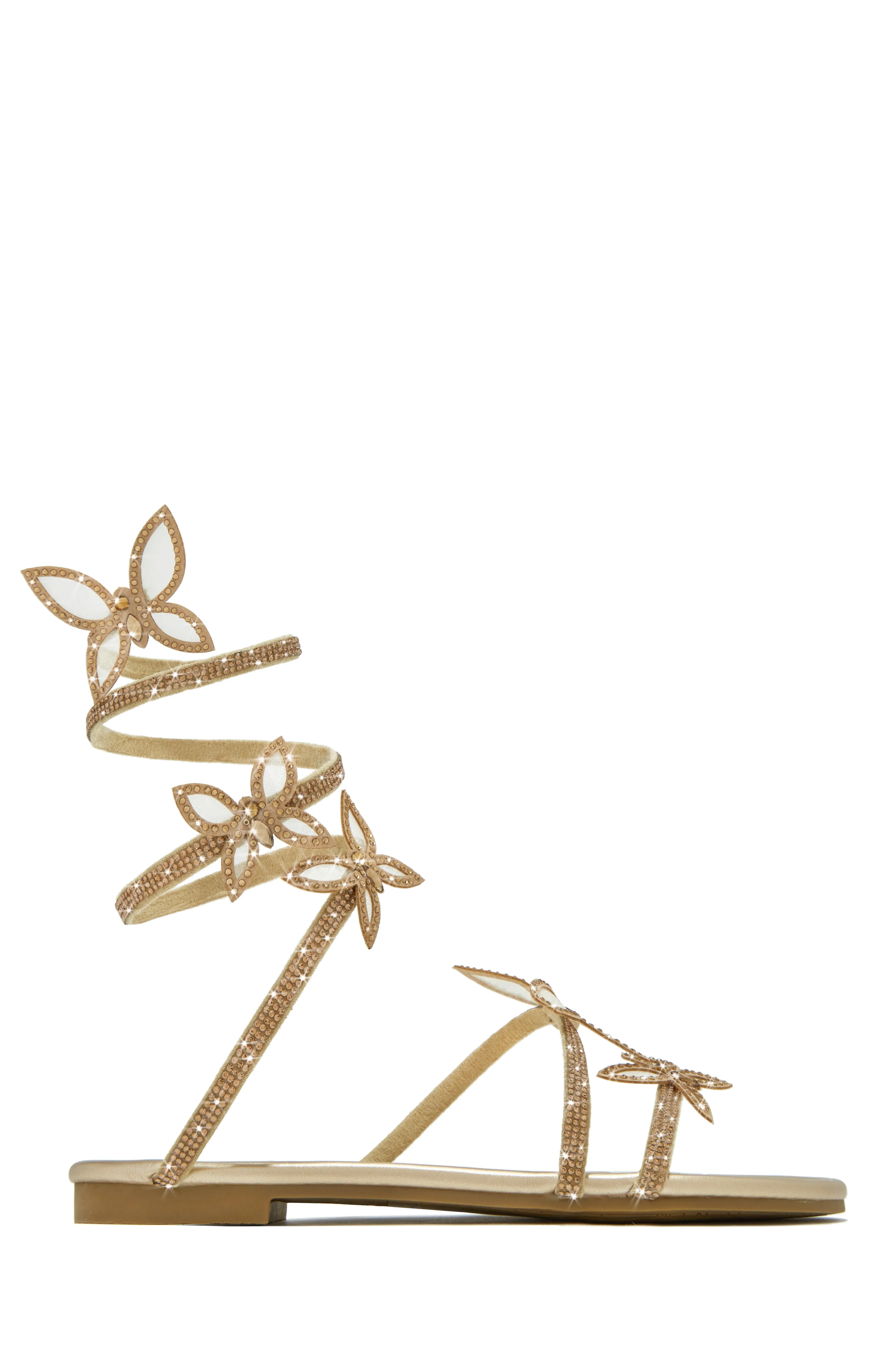 Fantasy Embellished Around The Ankle Coil Sandals - Gold sold by Miss Lola product image thumbnail 5