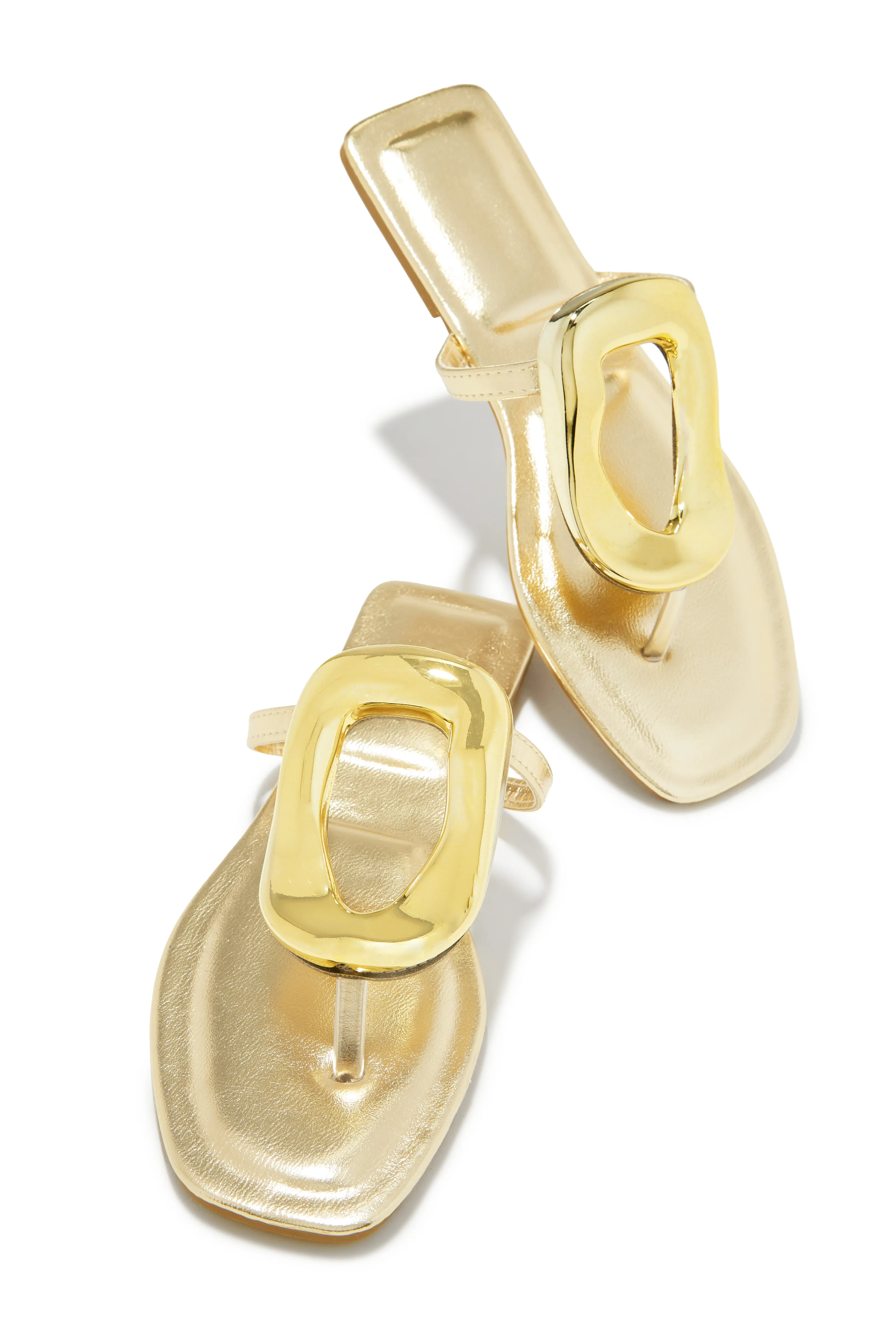 Adonna Slip On Thong Strap Sandals - Gold sold by Miss Lola product image thumbnail 5