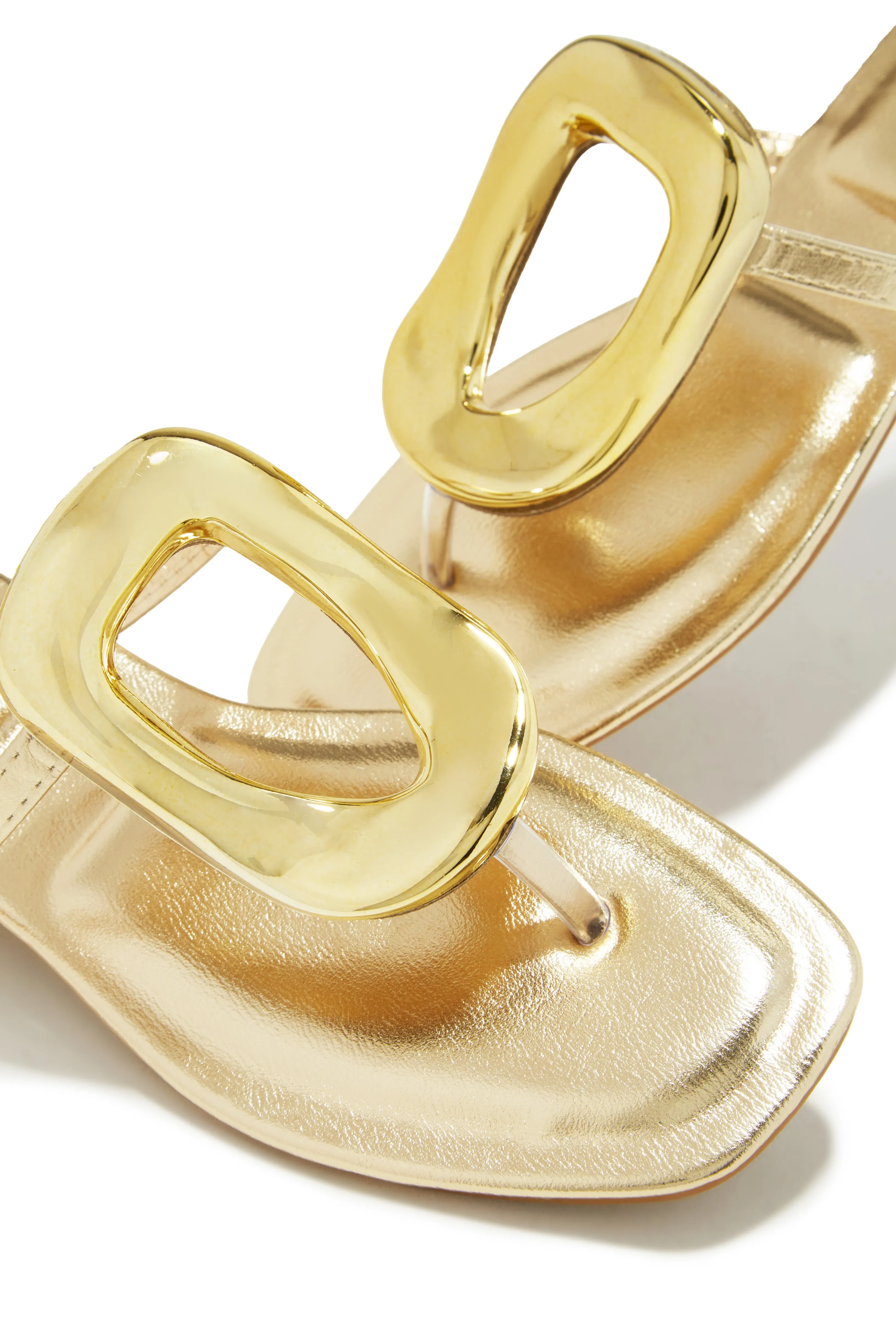 Adonna Slip On Thong Strap Sandals - Gold sold by Miss Lola product image thumbnail 4