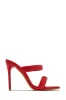 Stassie Single Sole High Heel Mules - Red sold by Miss Lola