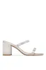 The Muse Block Heel Mules - Silver sold by Miss Lola